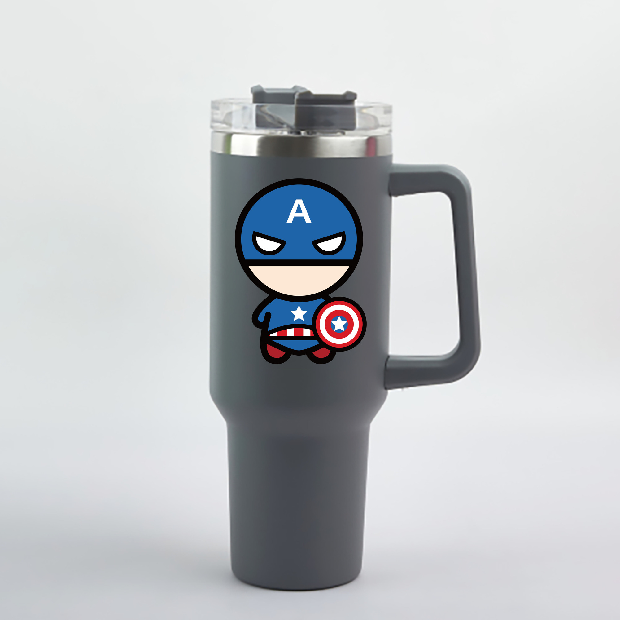 （画像用） アベンジャーズ The Avengers 1200mL車用タンブラー - クリスタルステッカー（プラスチックストロー付き）