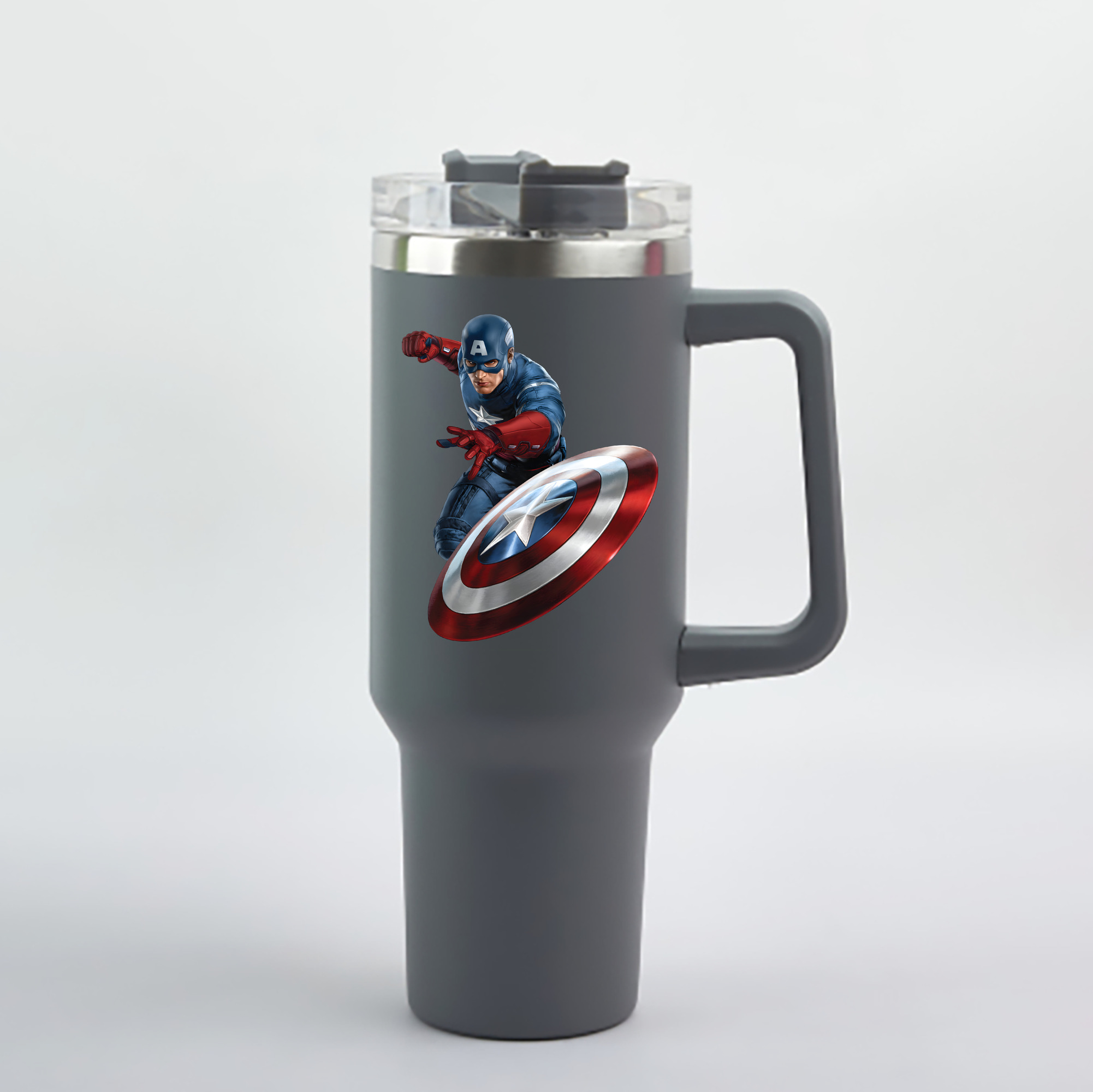 （画像用） アベンジャーズ The Avengers 1200mL車用タンブラー - クリスタルステッカー（プラスチックストロー付き）