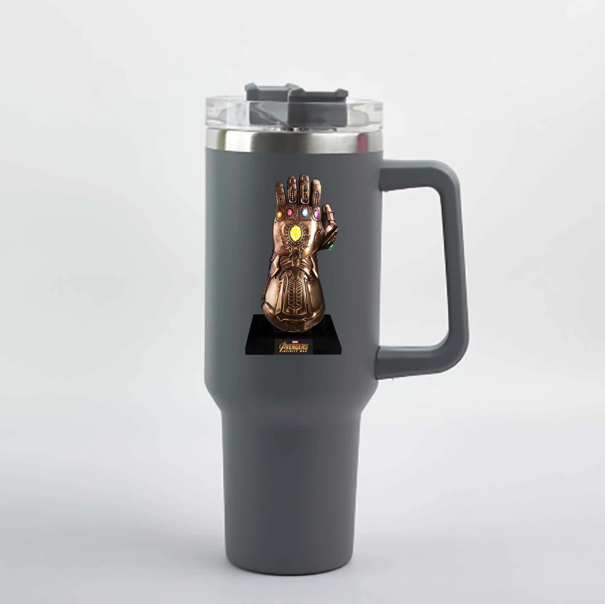 （画像用） アベンジャーズ The Avengers 1200mL車用タンブラー - クリスタルステッカー（プラスチックストロー付き）