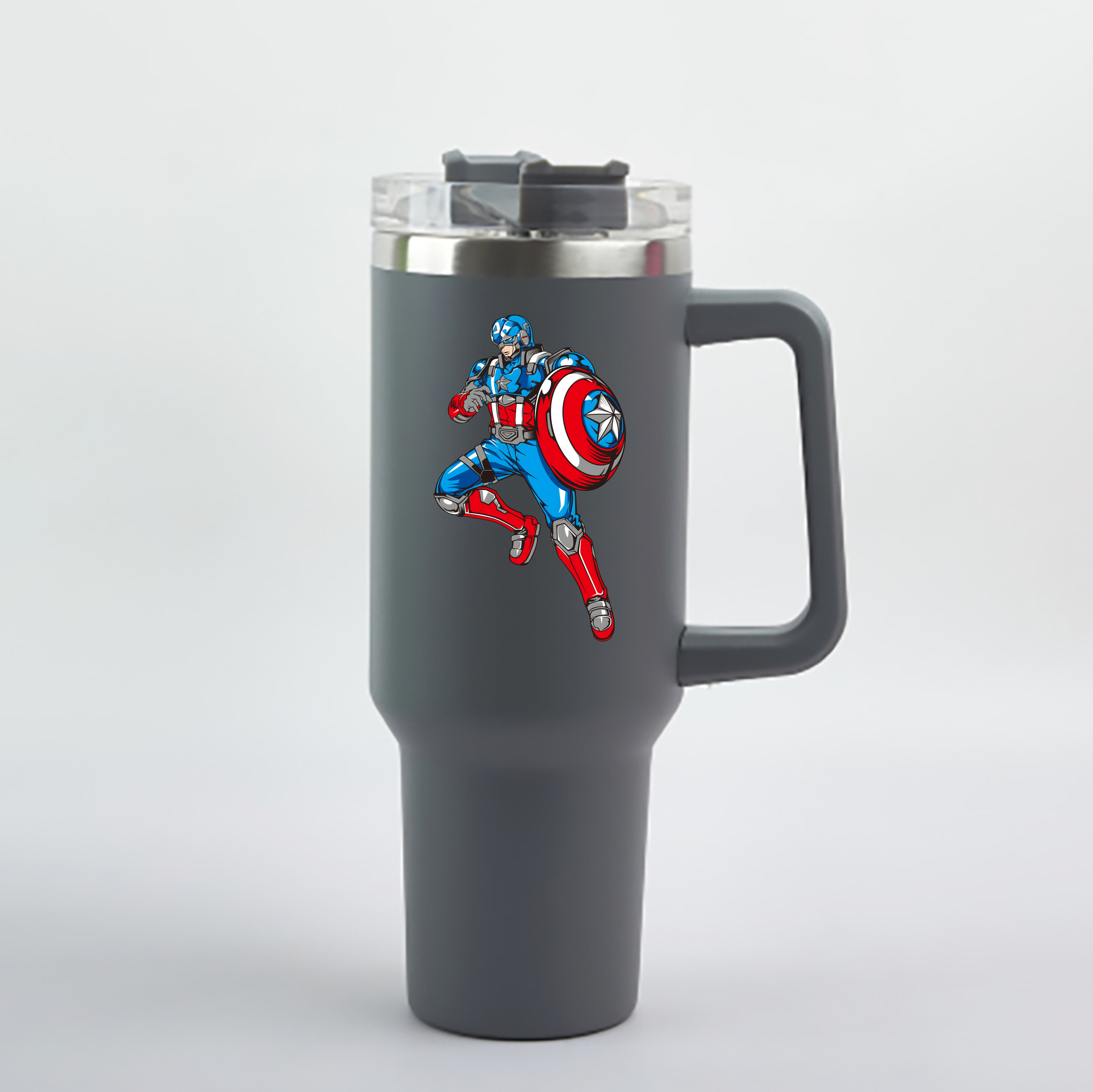 （画像用） アベンジャーズ The Avengers 1200mL車用タンブラー - クリスタルステッカー（プラスチックストロー付き）