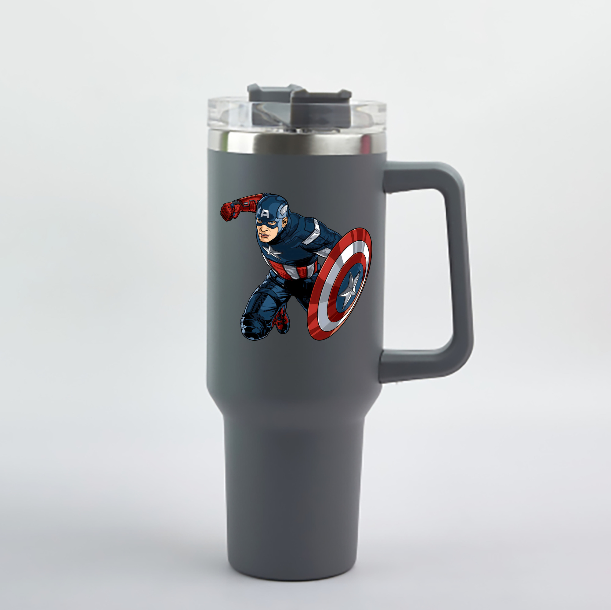 （画像用） アベンジャーズ The Avengers 1200mL車用タンブラー - クリスタルステッカー（プラスチックストロー付き）