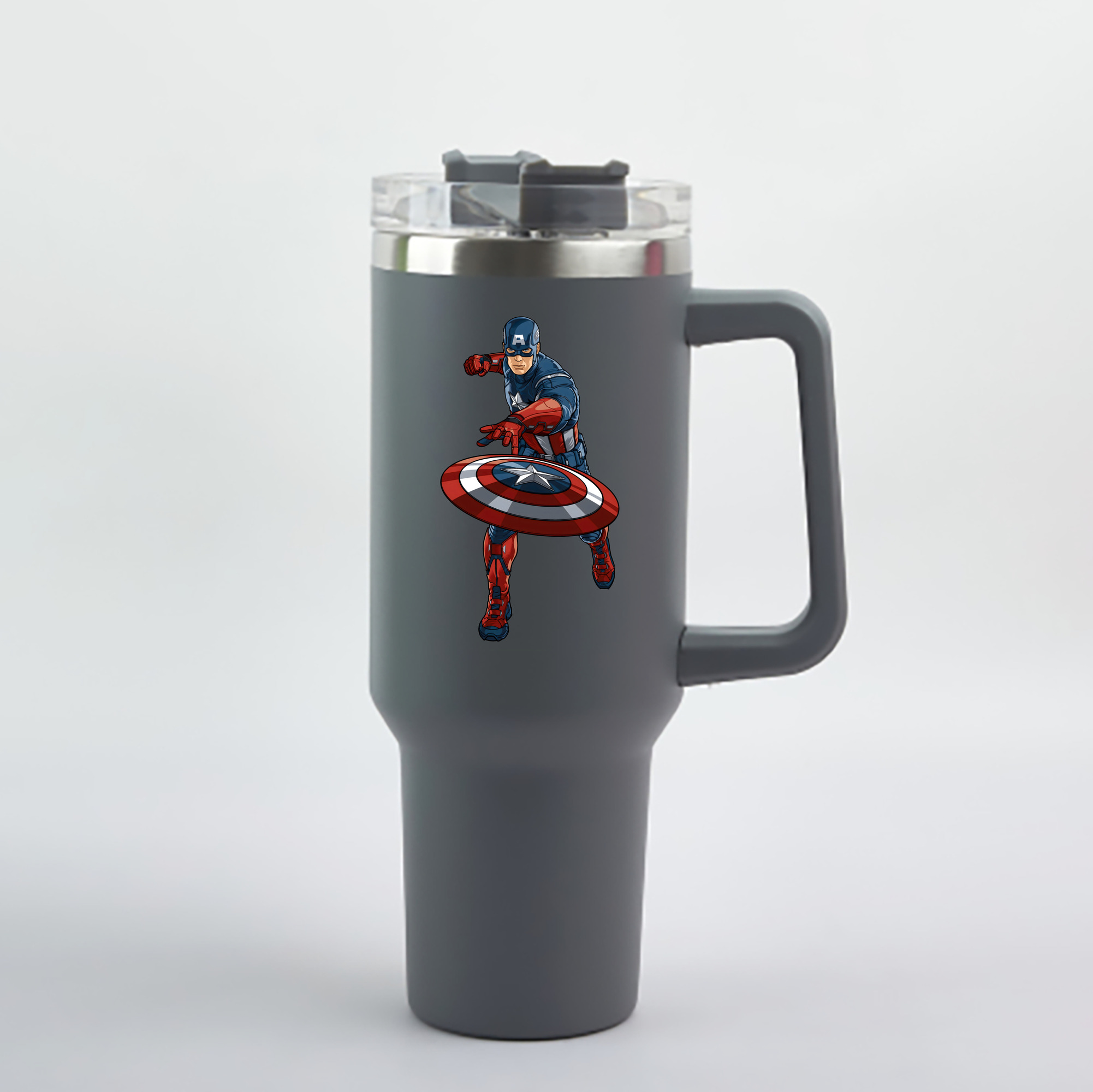 （画像用） アベンジャーズ The Avengers 1200mL車用タンブラー - クリスタルステッカー（プラスチックストロー付き）