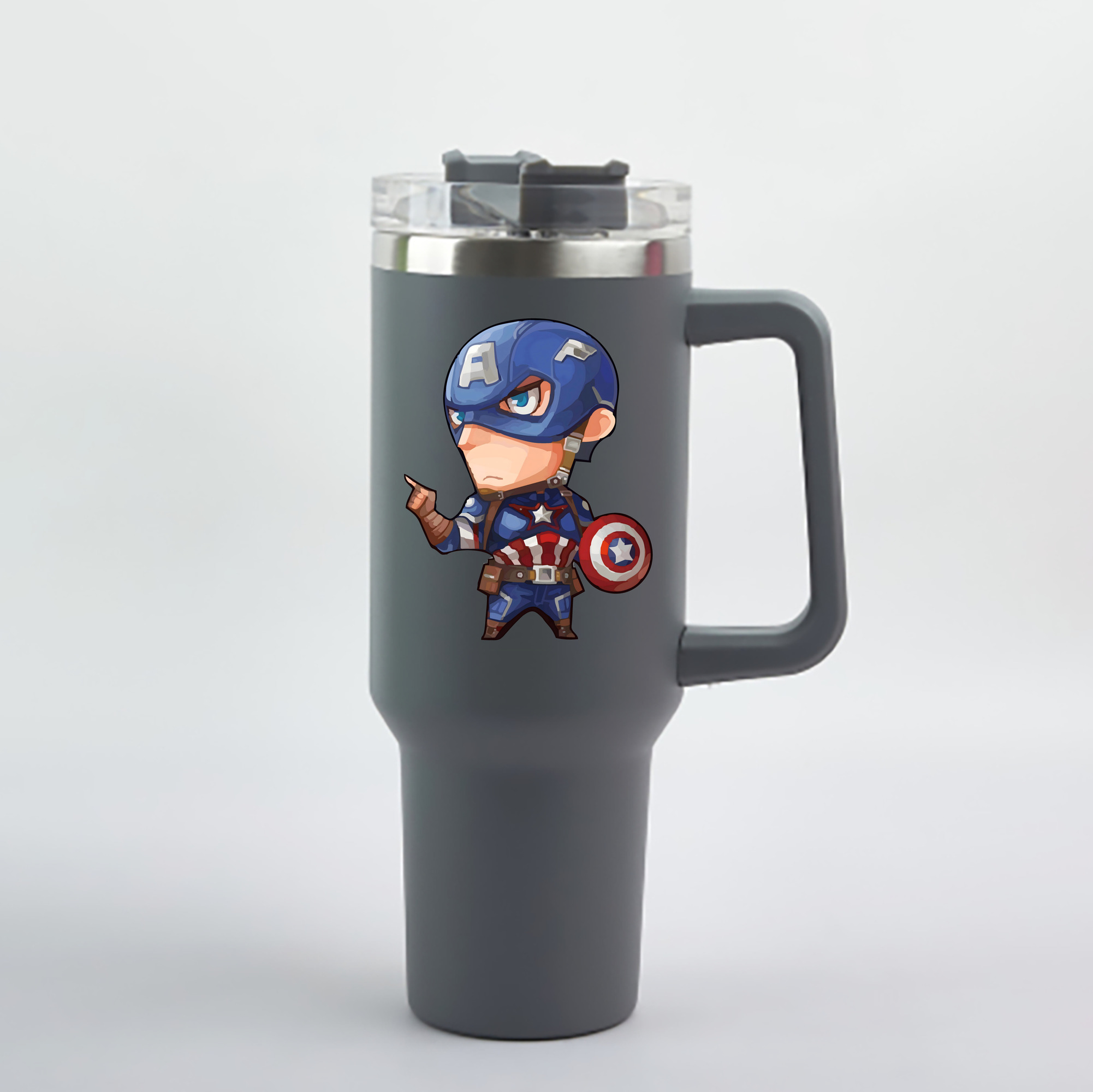 （画像用） アベンジャーズ The Avengers 1200mL車用タンブラー - クリスタルステッカー（プラスチックストロー付き）
