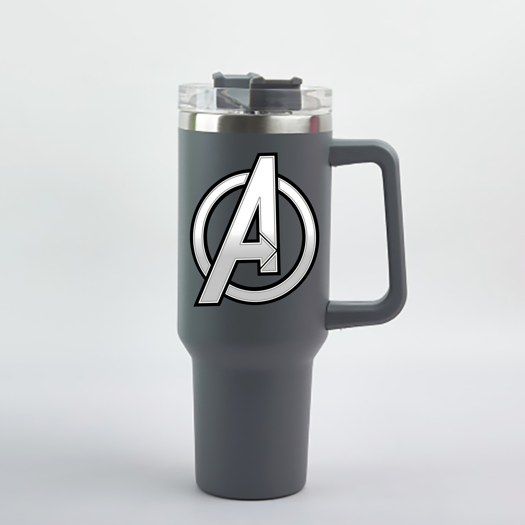 （画像用） アベンジャーズ The Avengers 1200mL車用タンブラー - クリスタルステッカー（プラスチックストロー付き）