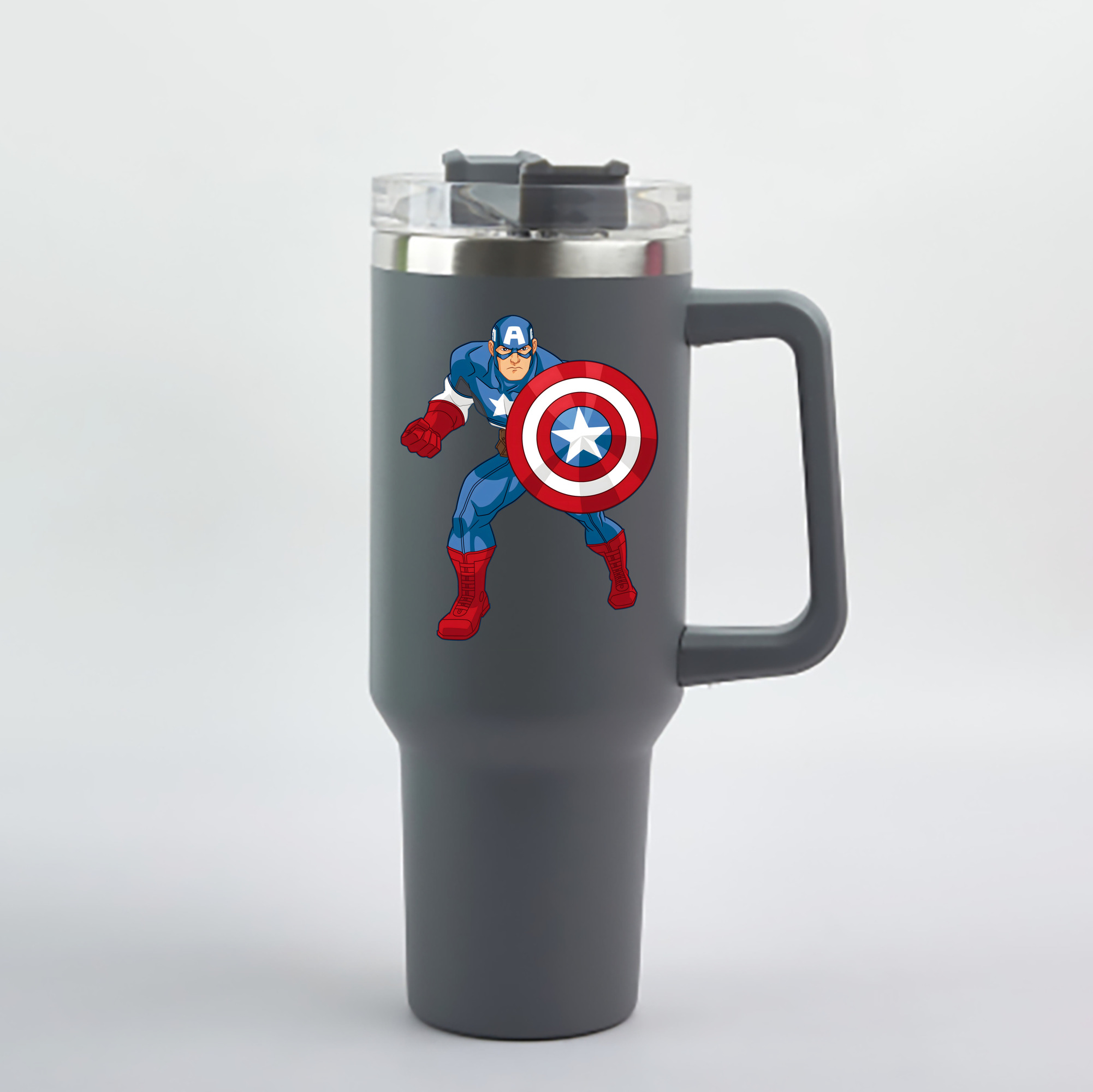 （画像用） アベンジャーズ The Avengers 1200mL車用タンブラー - クリスタルステッカー（プラスチックストロー付き）