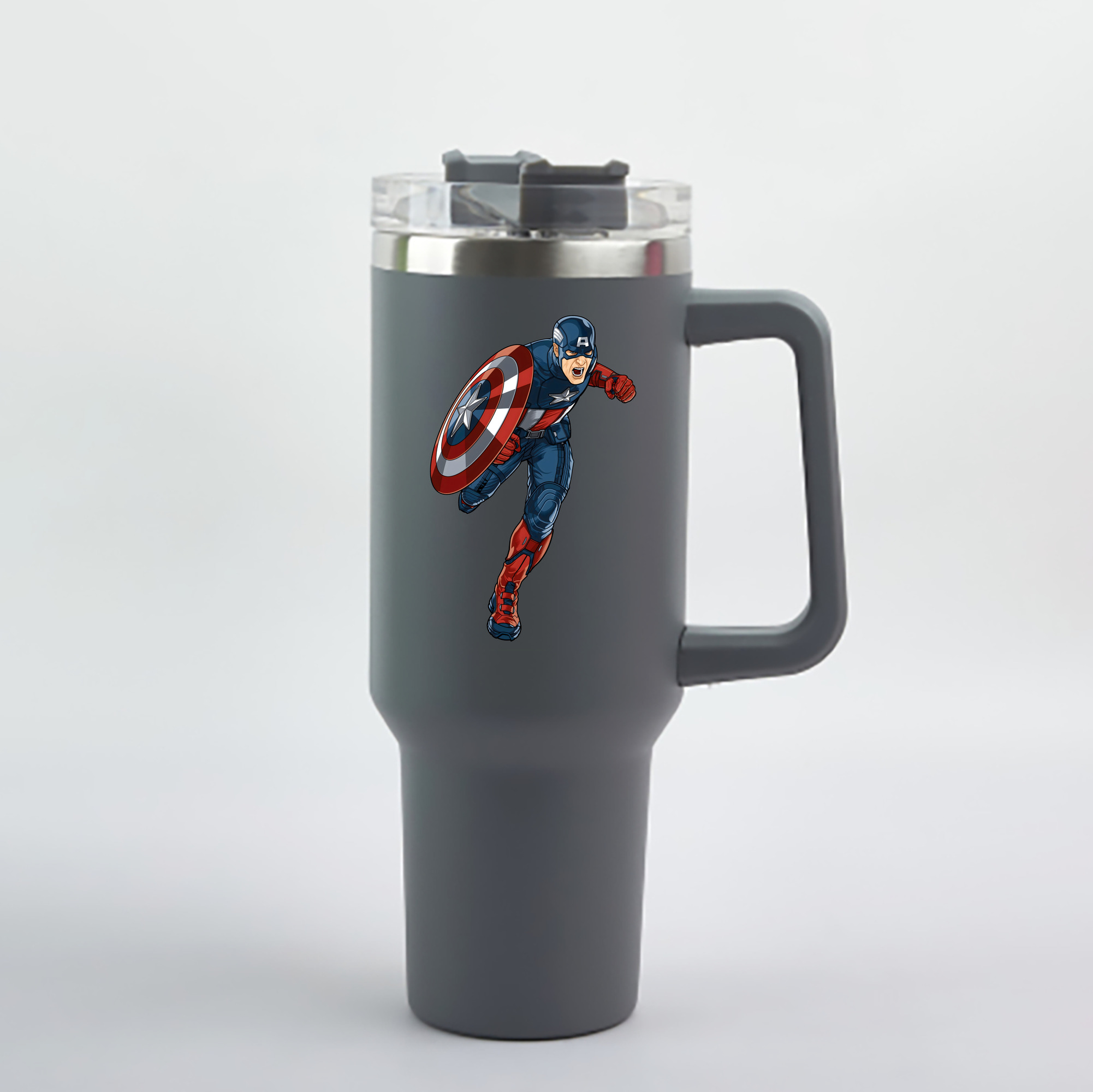 （画像用） アベンジャーズ The Avengers 1200mL車用タンブラー - クリスタルステッカー（プラスチックストロー付き）