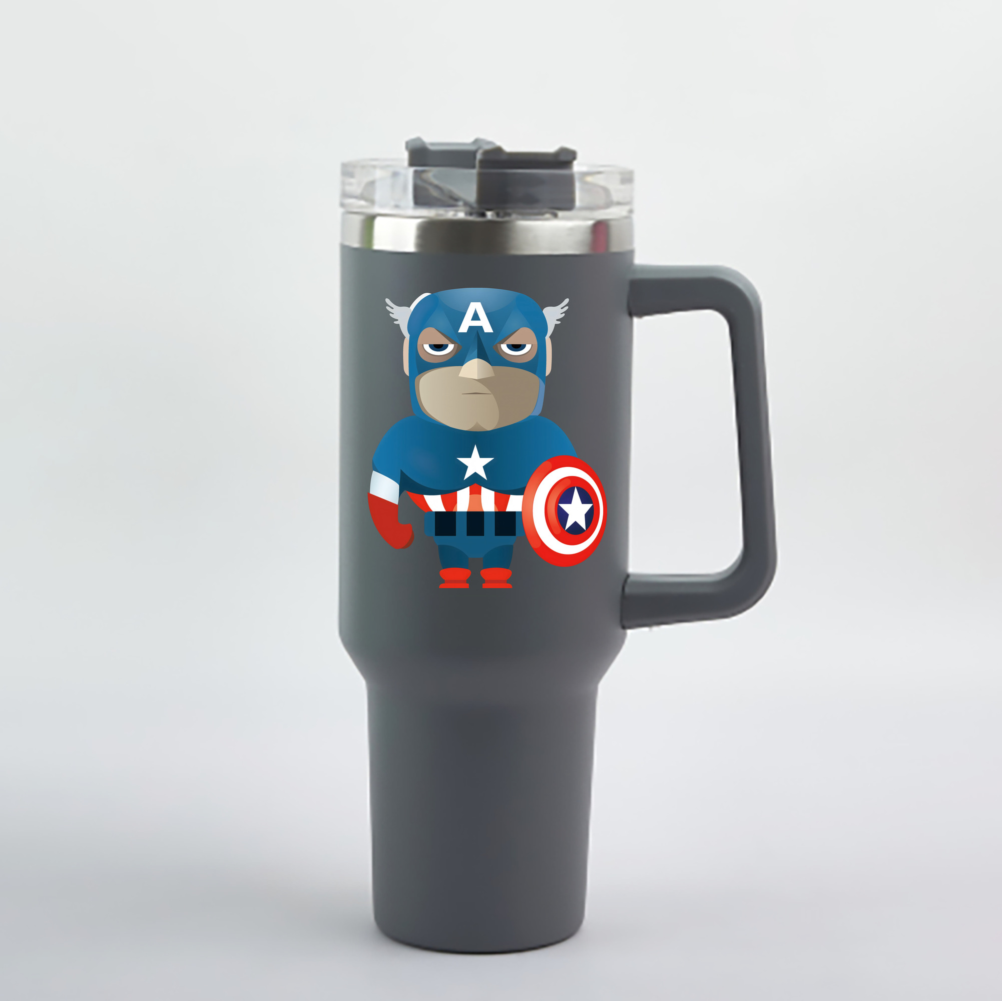 （画像用） アベンジャーズ The Avengers 1200mL車用タンブラー - クリスタルステッカー（プラスチックストロー付き）