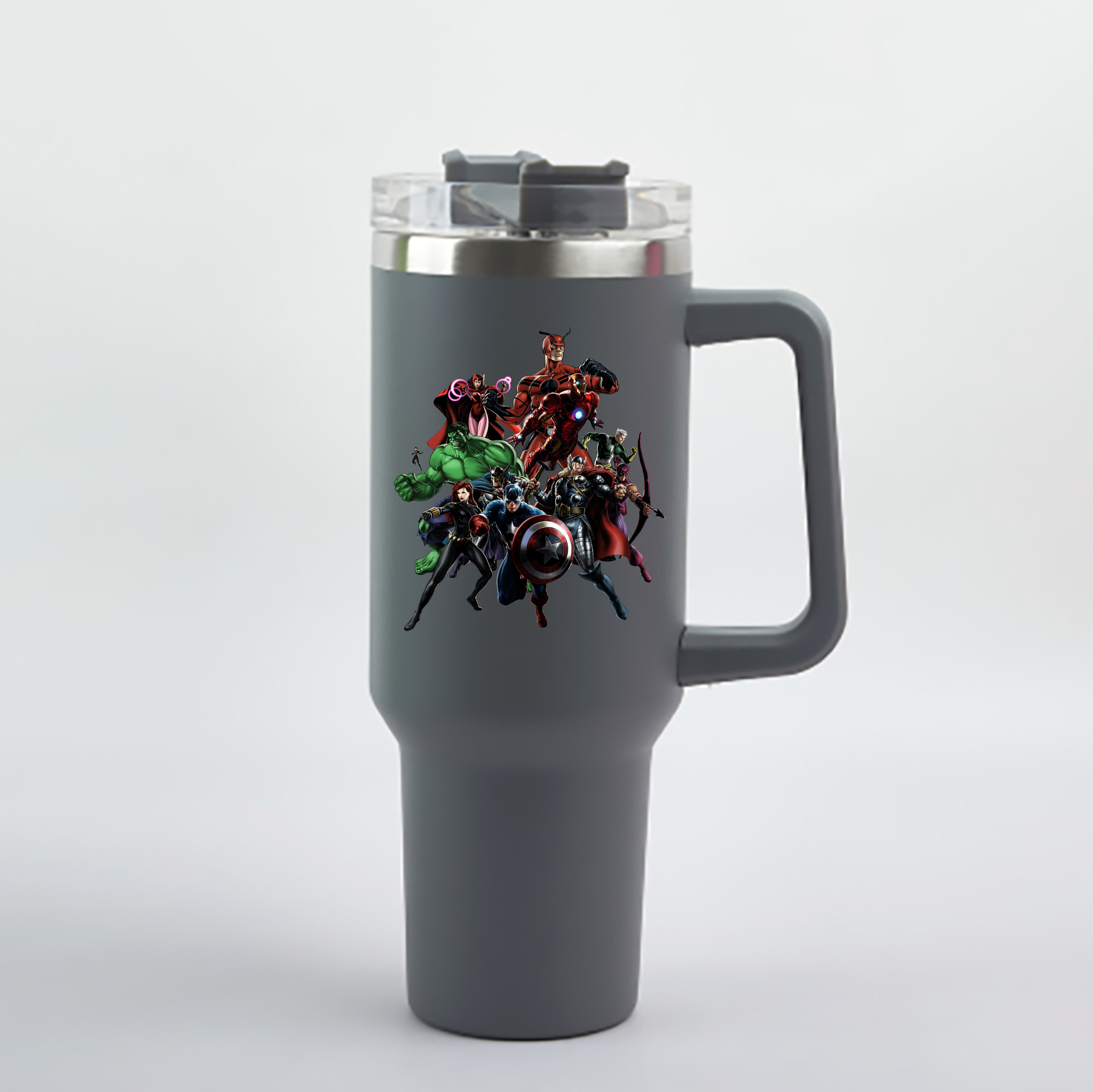 （画像用） アベンジャーズ The Avengers 1200mL車用タンブラー - クリスタルステッカー（プラスチックストロー付き）