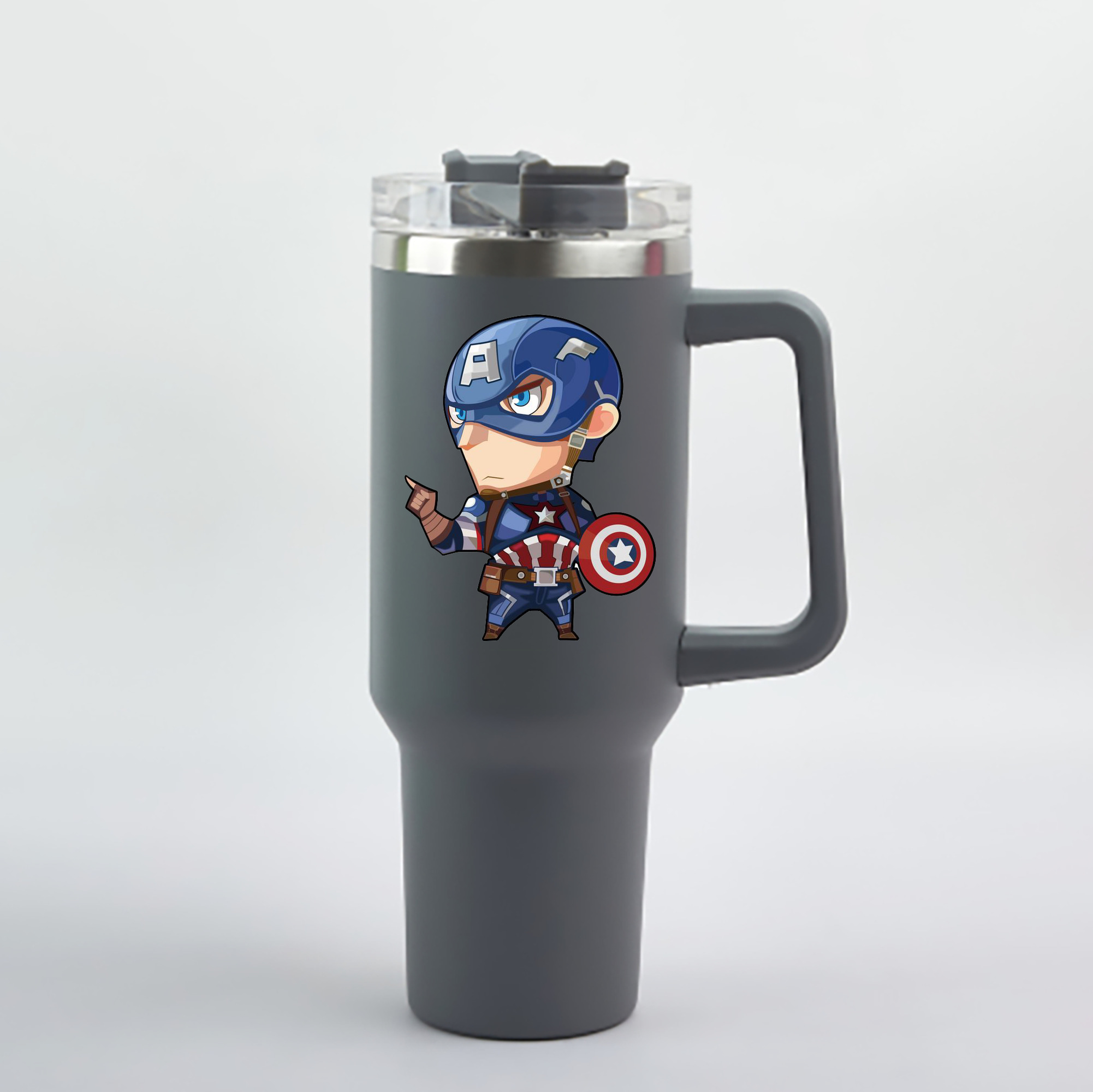 （画像用） アベンジャーズ The Avengers 1200mL車用タンブラー - クリスタルステッカー（プラスチックストロー付き）