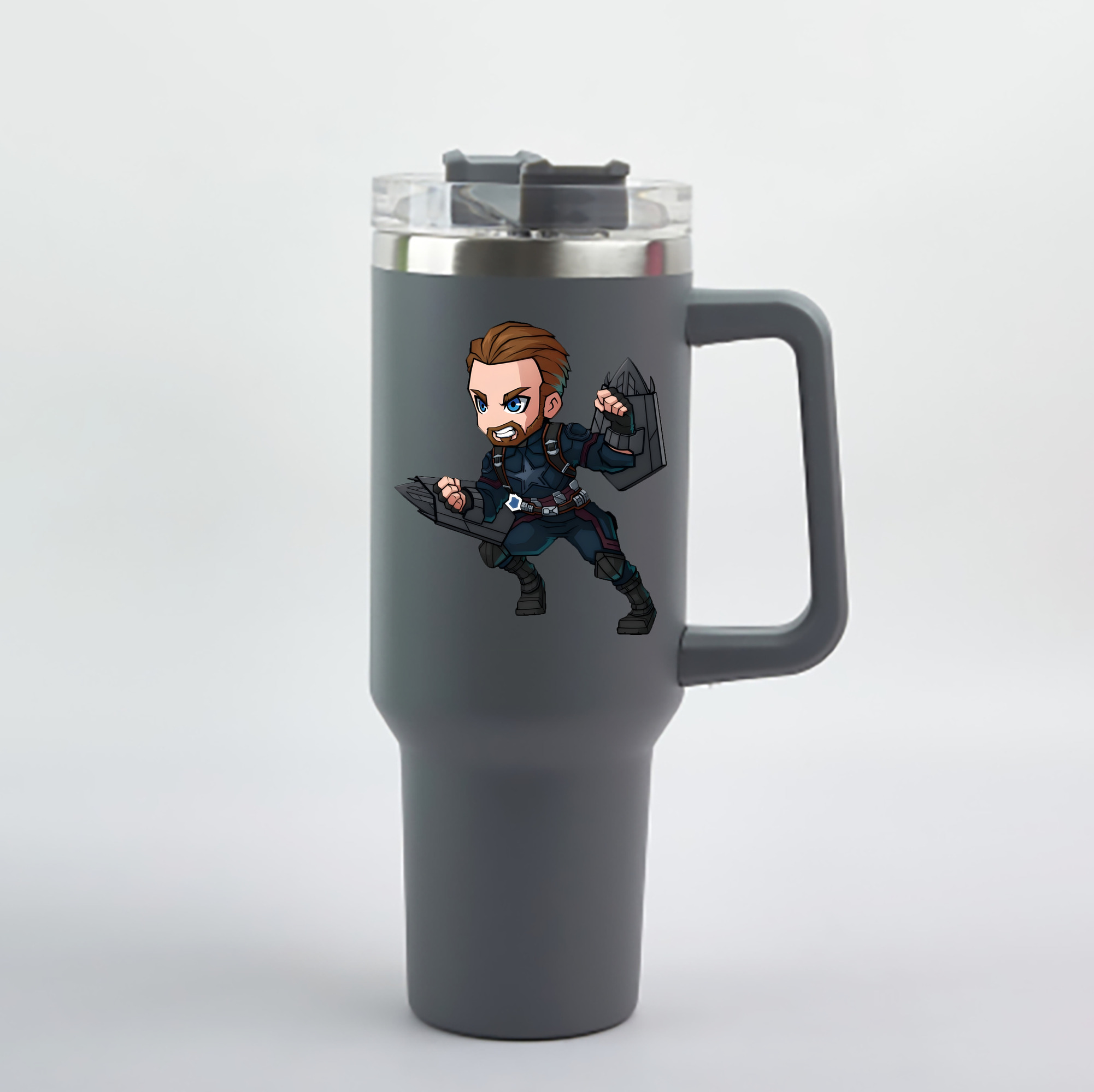（画像用） アベンジャーズ The Avengers 1200mL車用タンブラー - クリスタルステッカー（プラスチックストロー付き）