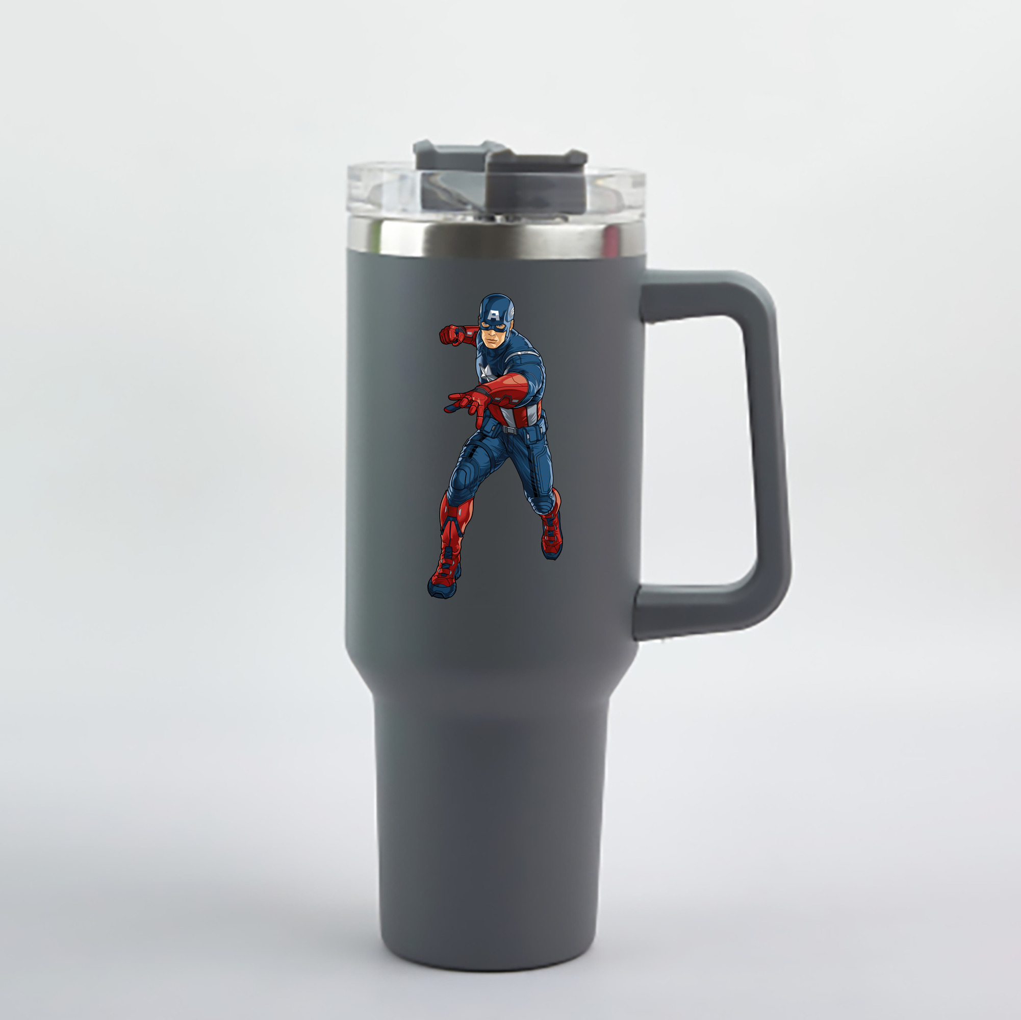 （画像用） アベンジャーズ The Avengers 1200mL車用タンブラー - クリスタルステッカー（プラスチックストロー付き）