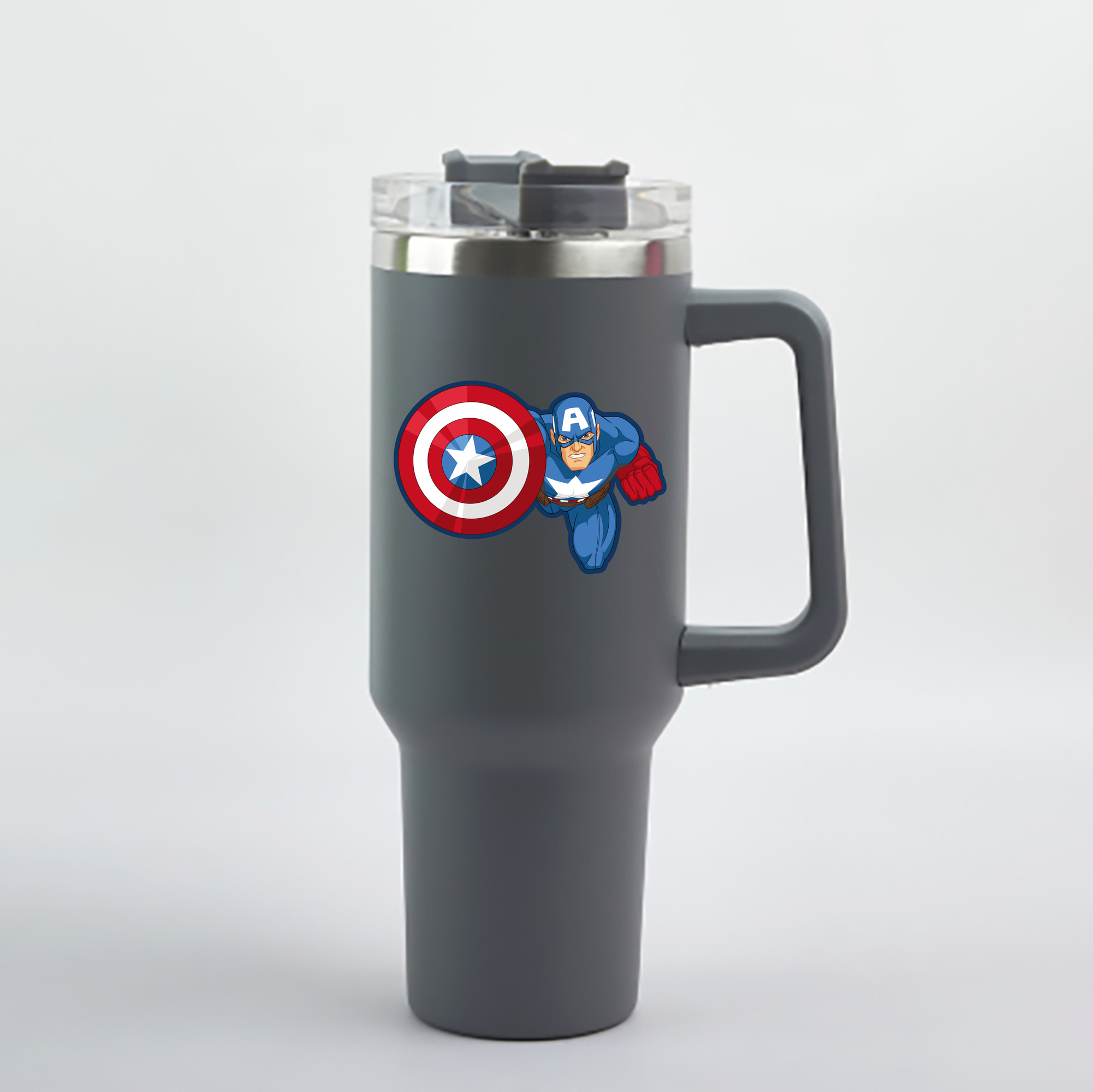 （画像用） アベンジャーズ The Avengers 1200mL車用タンブラー - クリスタルステッカー（プラスチックストロー付き）
