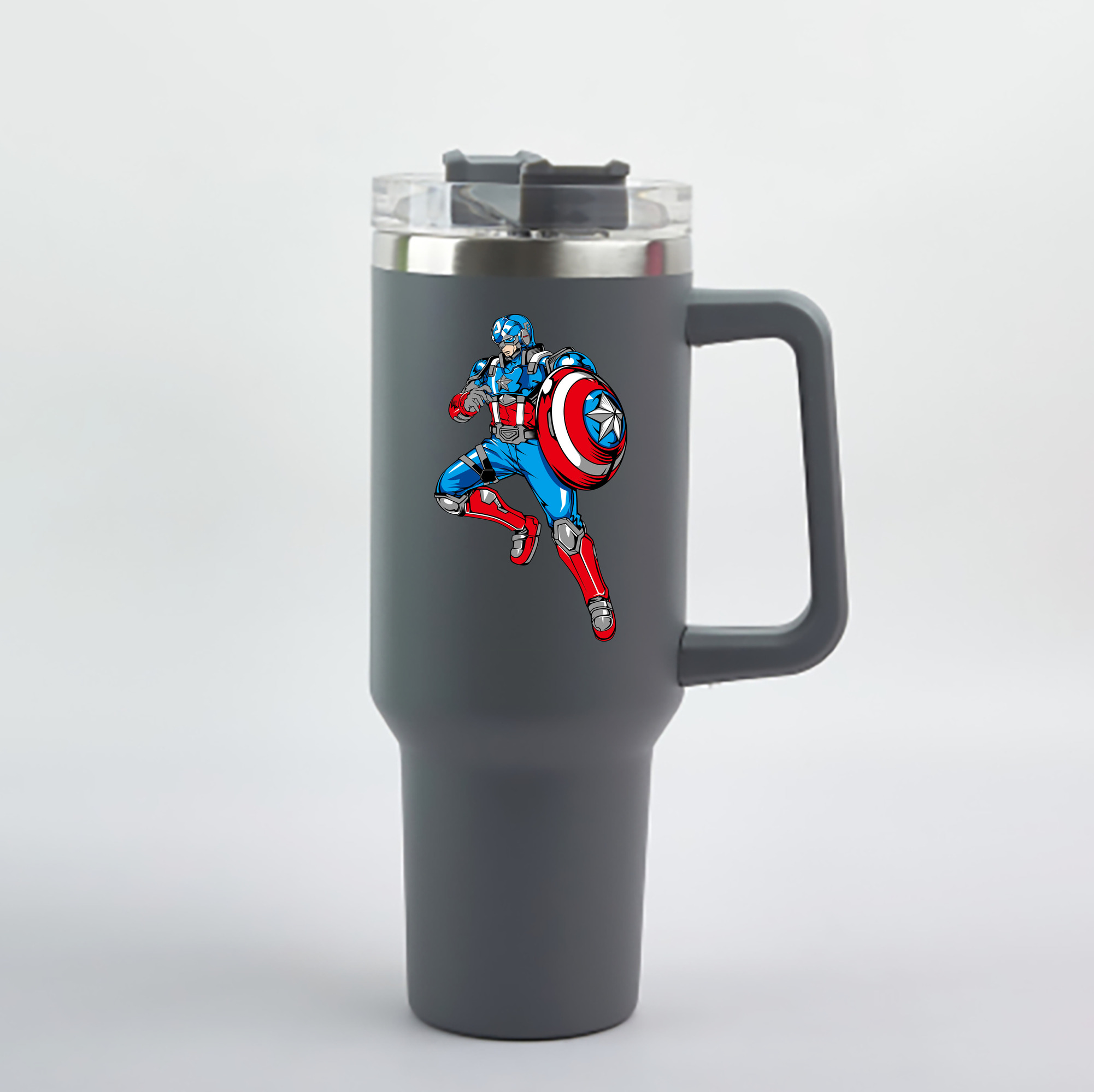 （画像用） アベンジャーズ The Avengers 1200mL車用タンブラー - クリスタルステッカー（プラスチックストロー付き）