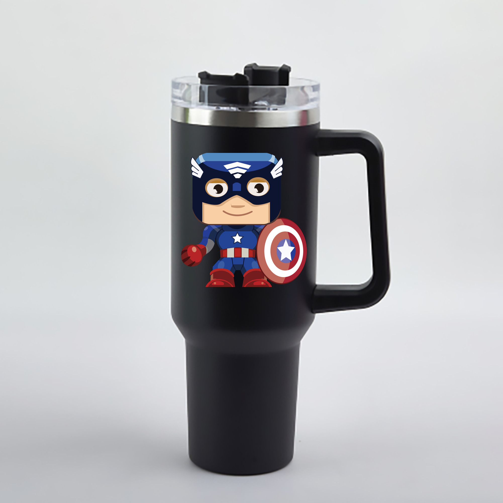 （画像用） アベンジャーズ The Avengers 1200mL車用タンブラー - クリスタルステッカー（プラスチックストロー付き）