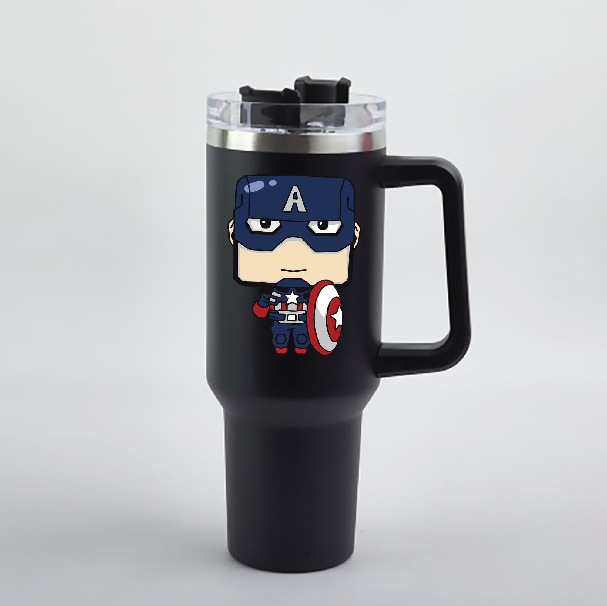 （画像用） アベンジャーズ The Avengers 1200mL車用タンブラー - クリスタルステッカー（プラスチックストロー付き）