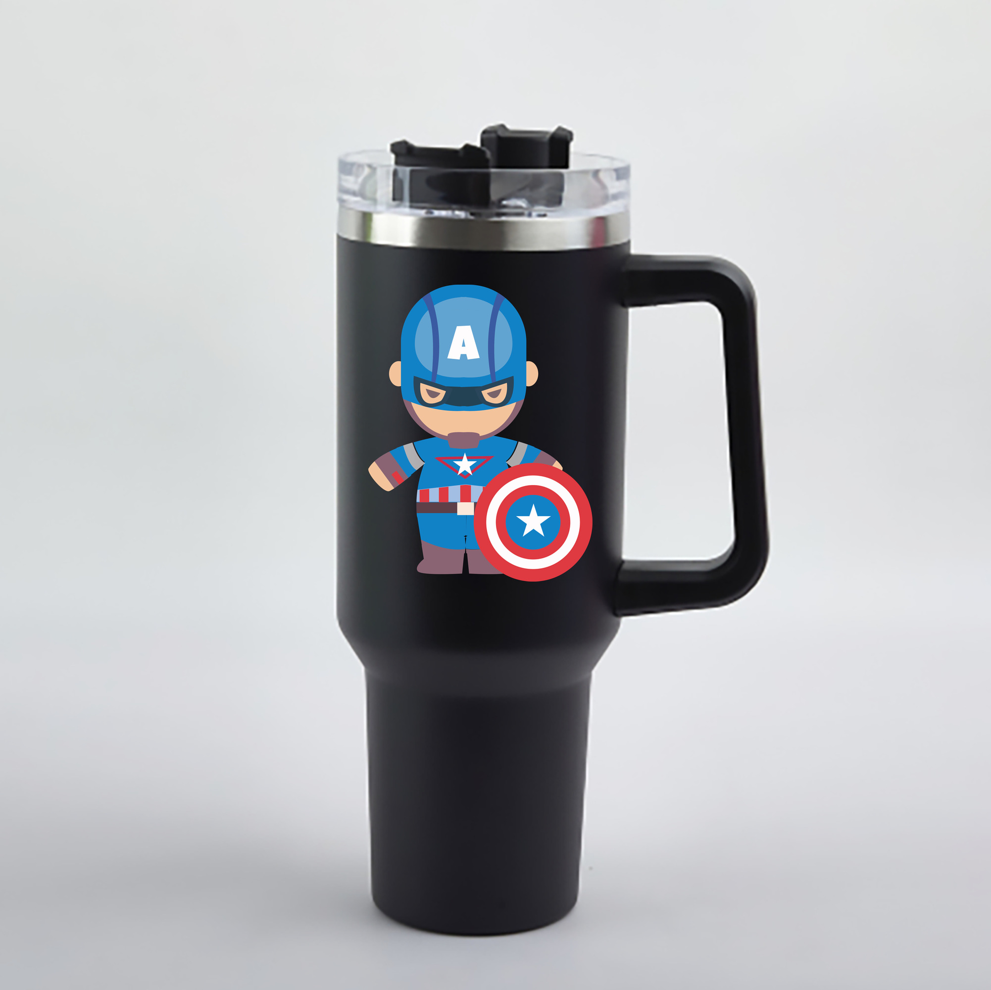（画像用） アベンジャーズ The Avengers 1200mL車用タンブラー - クリスタルステッカー（プラスチックストロー付き）