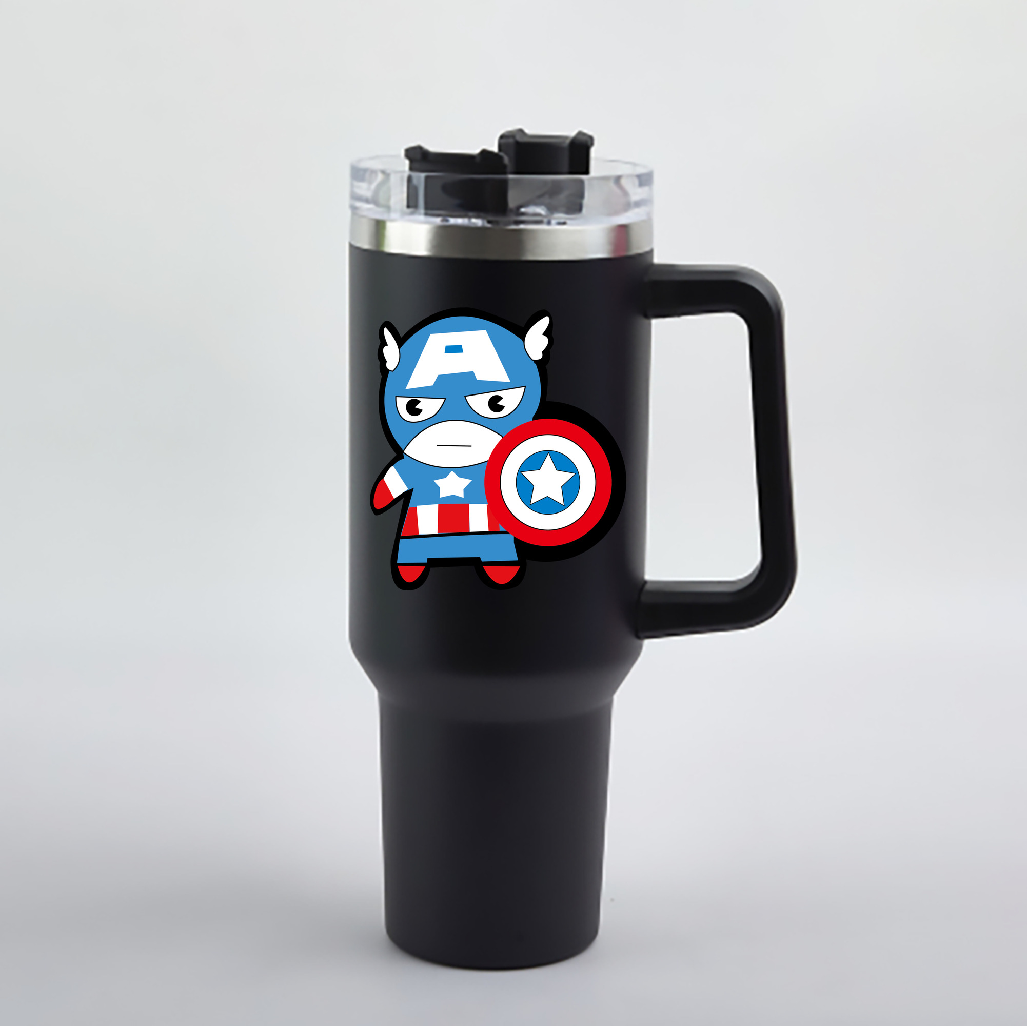 （画像用） アベンジャーズ The Avengers 1200mL車用タンブラー - クリスタルステッカー（プラスチックストロー付き）