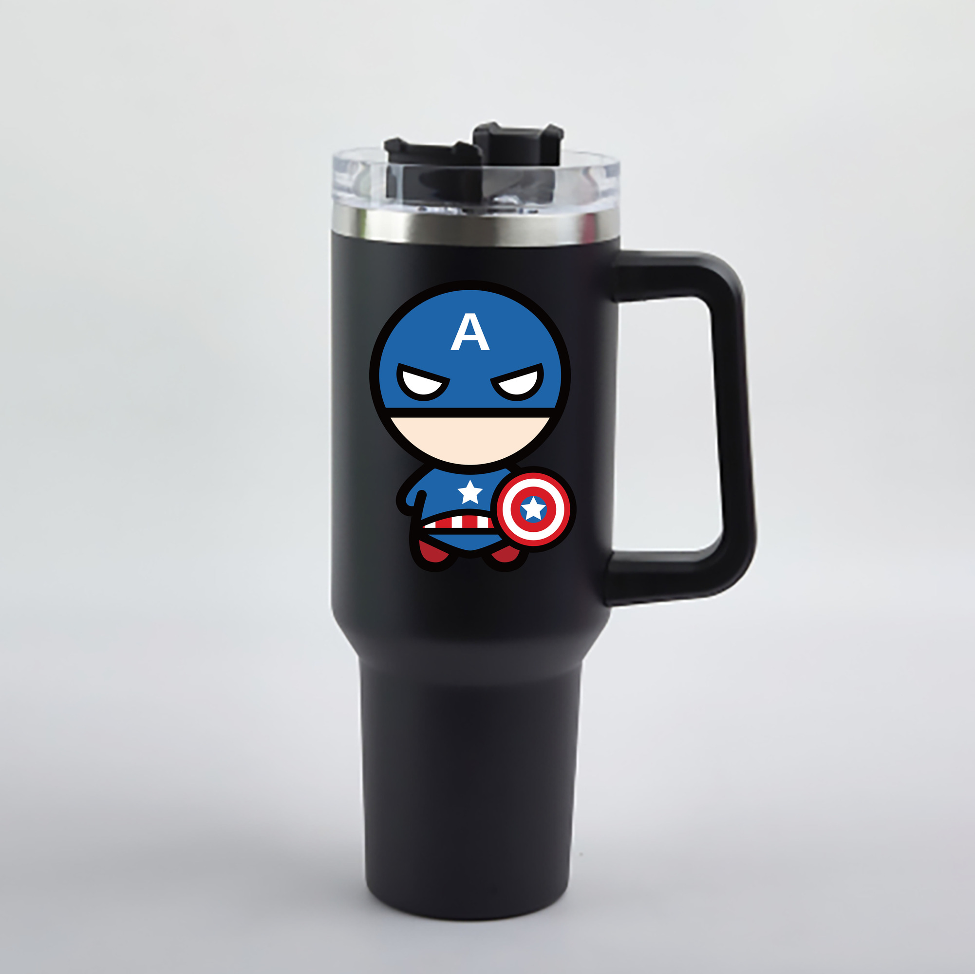 （画像用） アベンジャーズ The Avengers 1200mL車用タンブラー - クリスタルステッカー（プラスチックストロー付き）