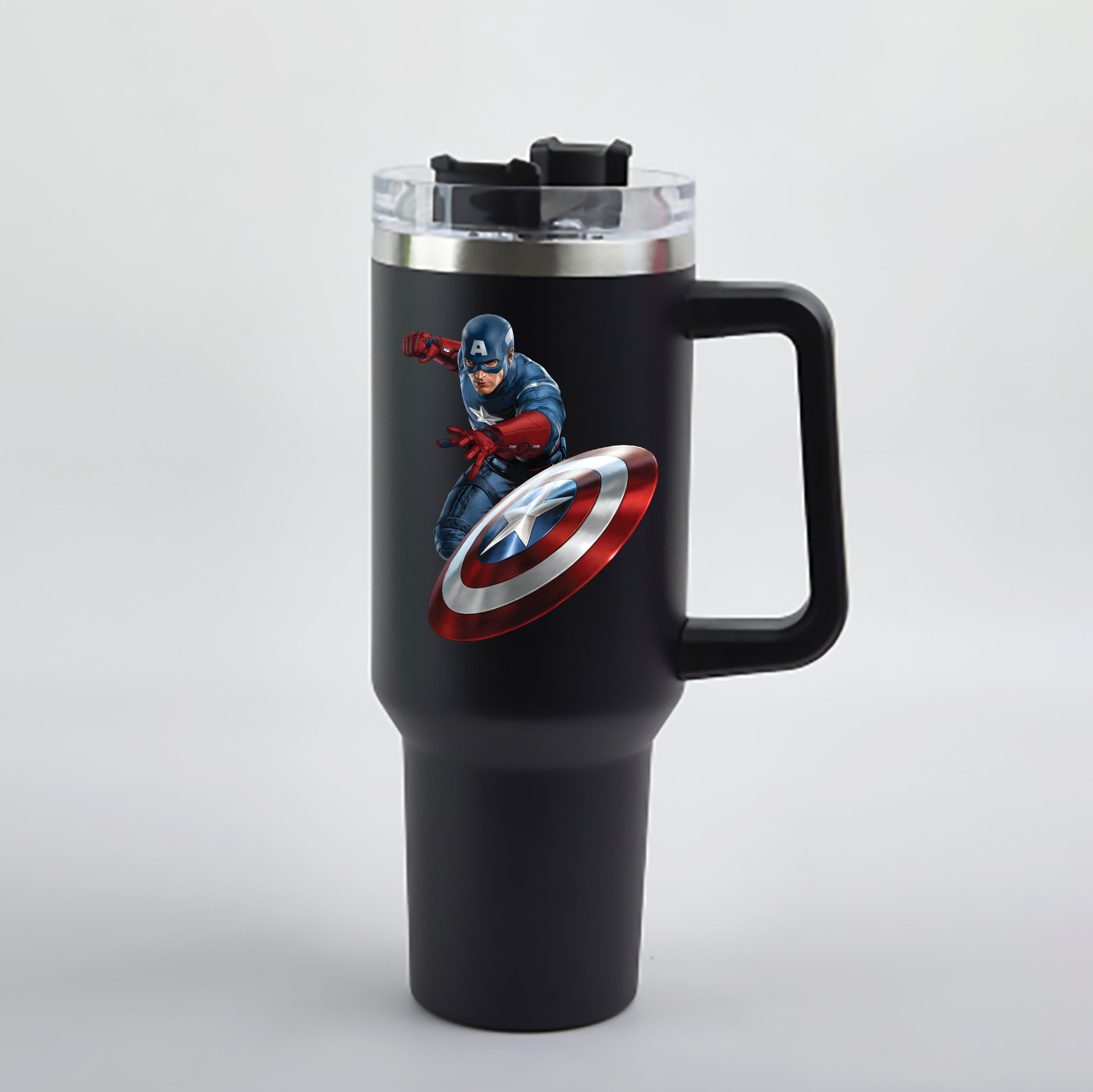 （画像用） アベンジャーズ The Avengers 1200mL車用タンブラー - クリスタルステッカー（プラスチックストロー付き）