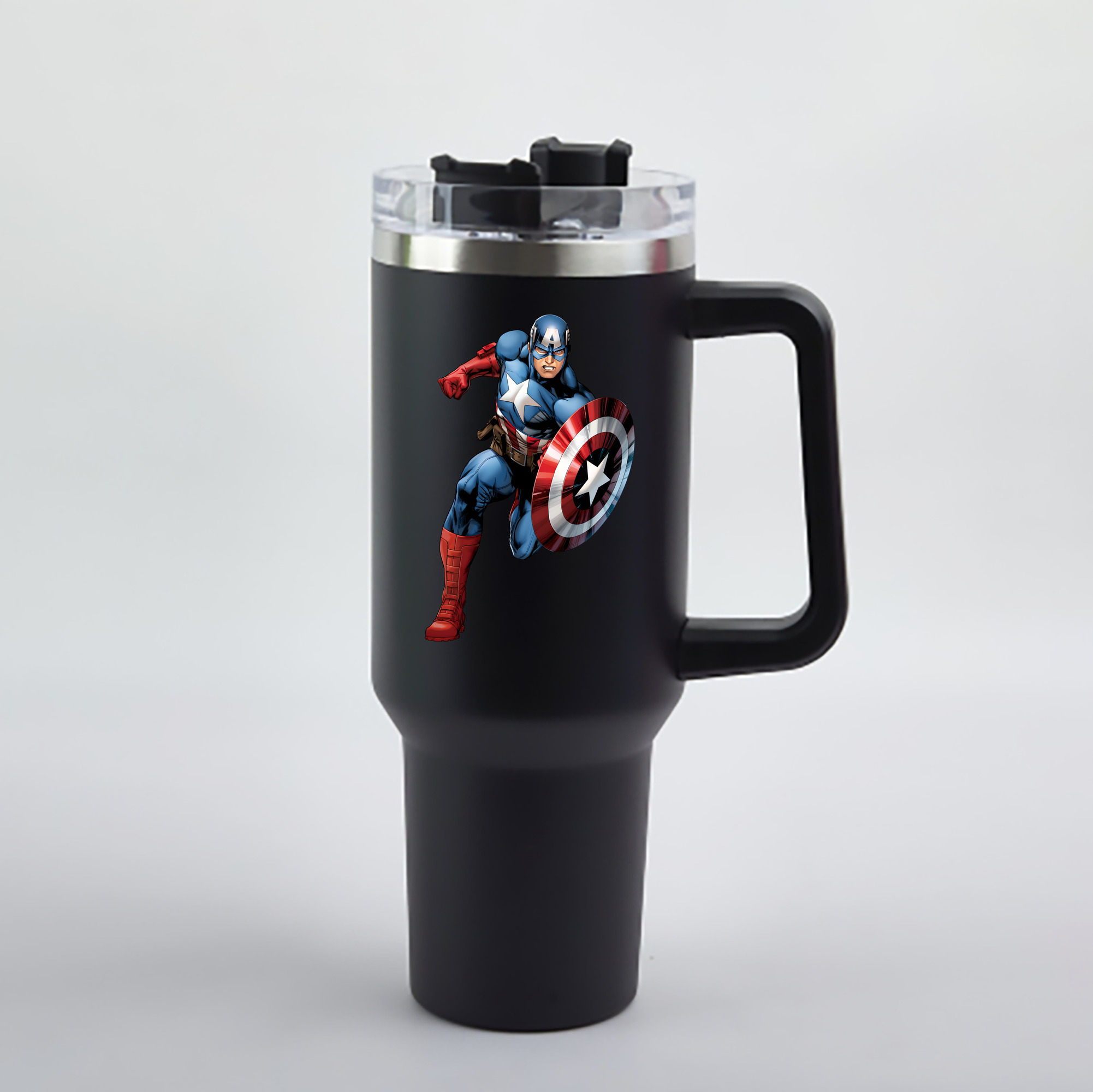 （画像用） アベンジャーズ The Avengers 1200mL車用タンブラー - クリスタルステッカー（プラスチックストロー付き）