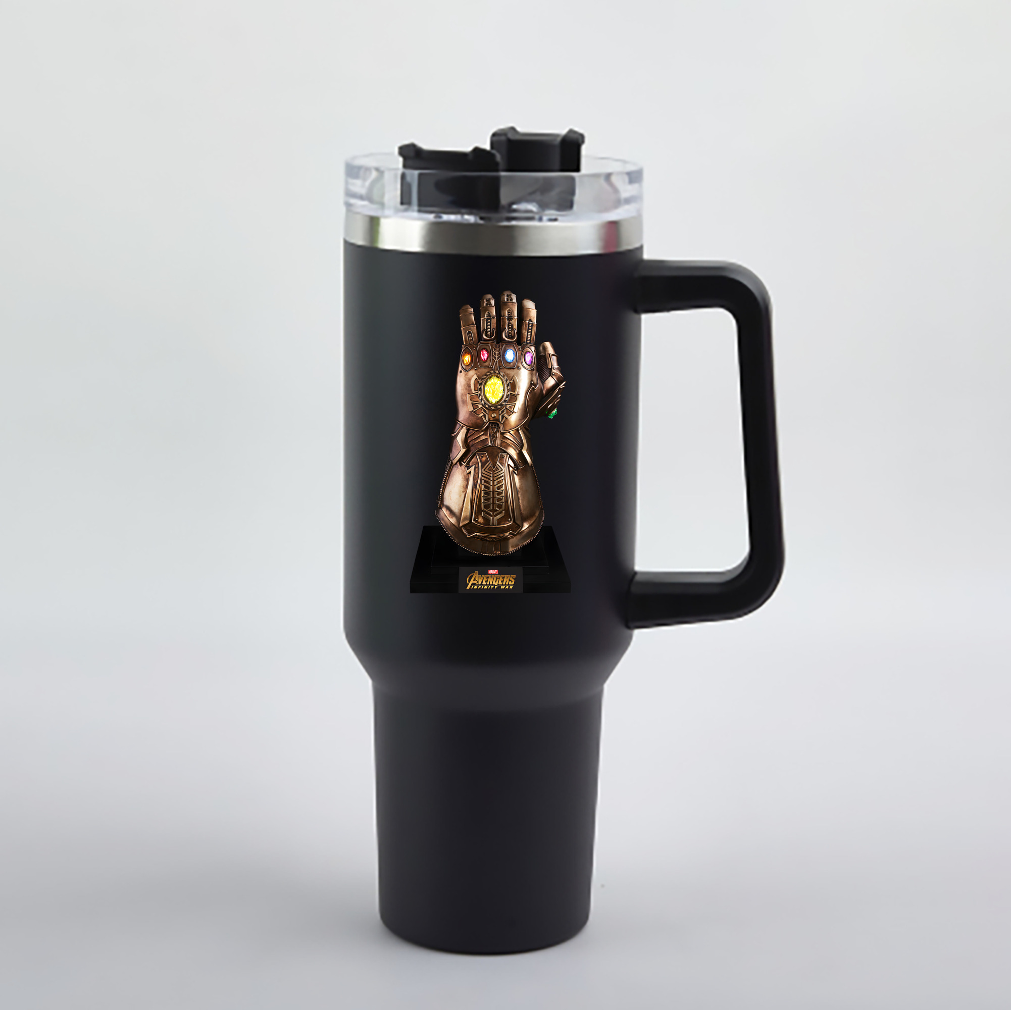 （画像用） アベンジャーズ The Avengers 1200mL車用タンブラー - クリスタルステッカー（プラスチックストロー付き）