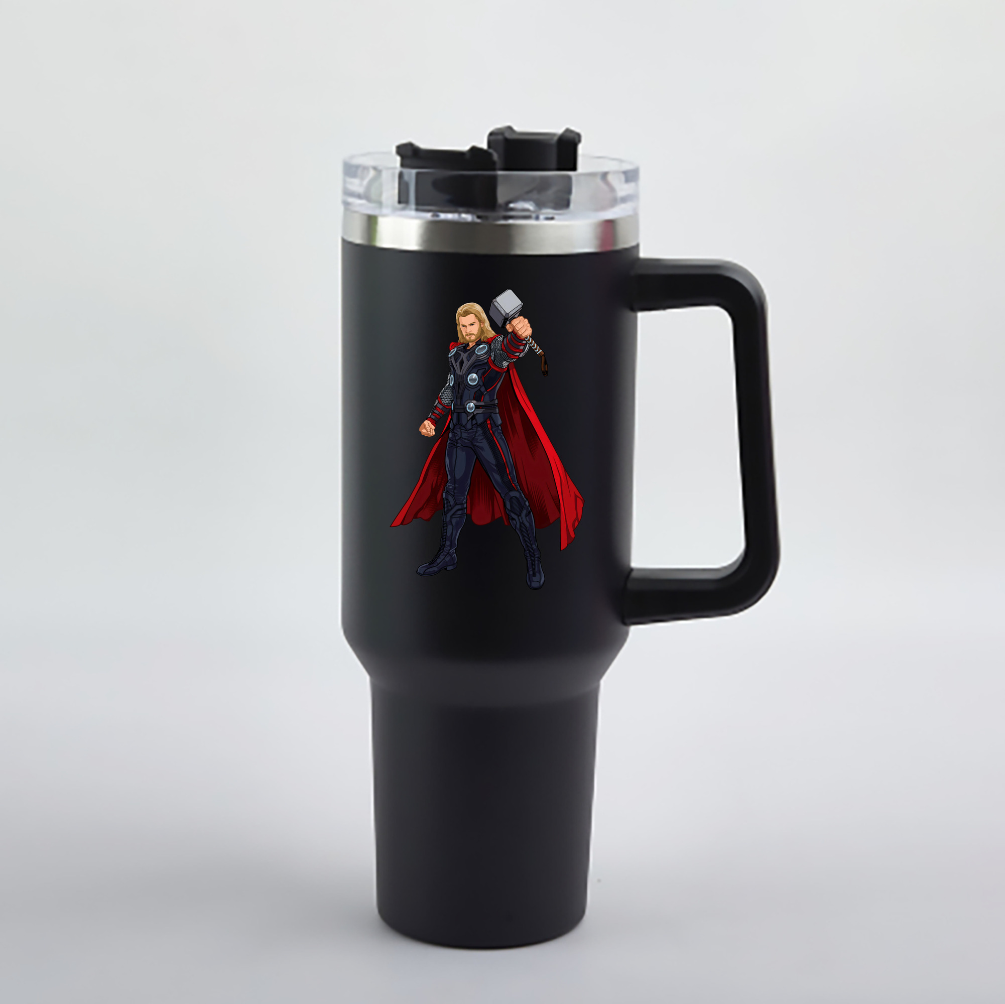 （画像用） アベンジャーズ The Avengers 1200mL車用タンブラー - クリスタルステッカー（プラスチックストロー付き）