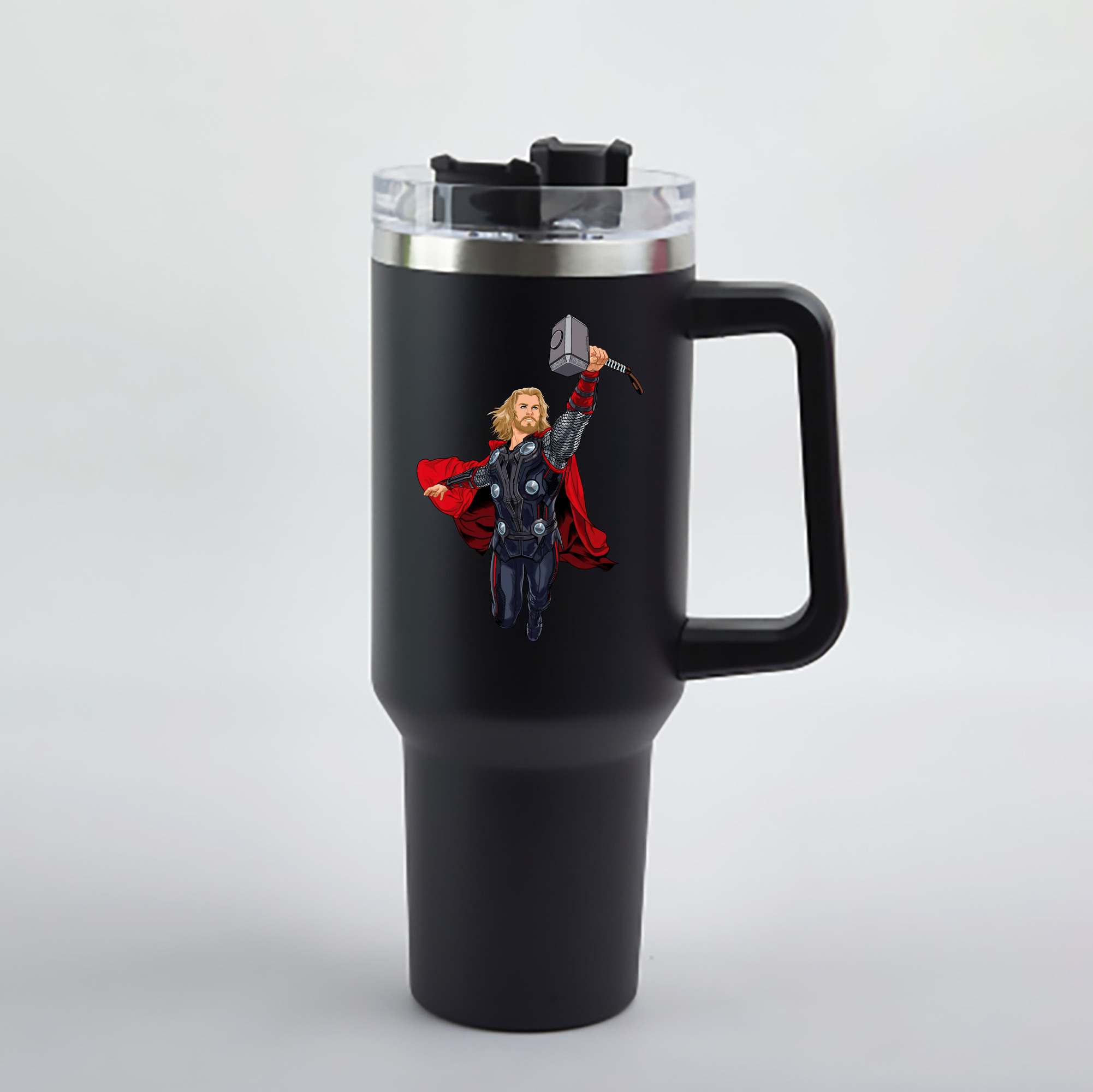 （画像用） アベンジャーズ The Avengers 1200mL車用タンブラー - クリスタルステッカー（プラスチックストロー付き）
