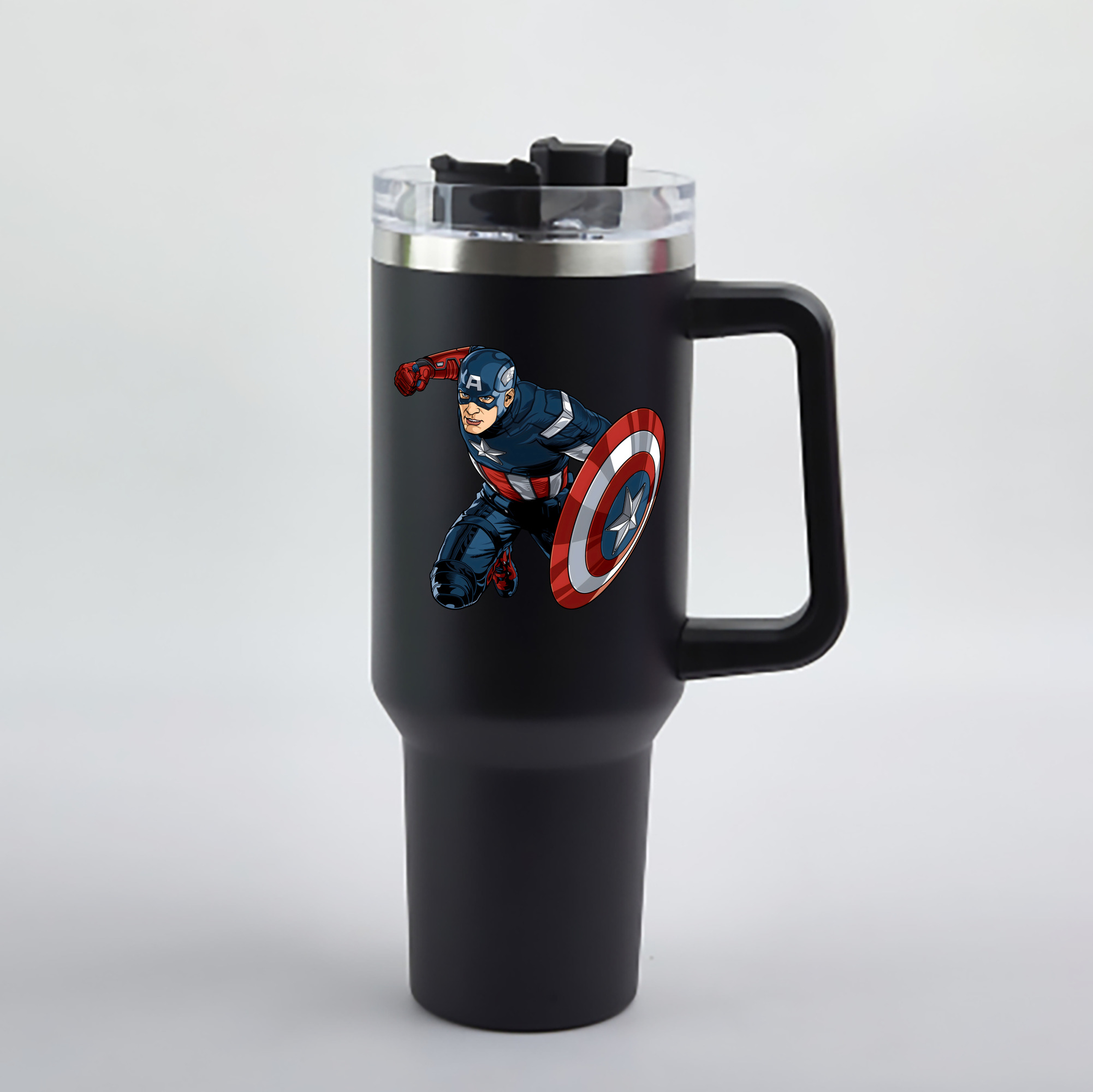 （画像用） アベンジャーズ The Avengers 1200mL車用タンブラー - クリスタルステッカー（プラスチックストロー付き）