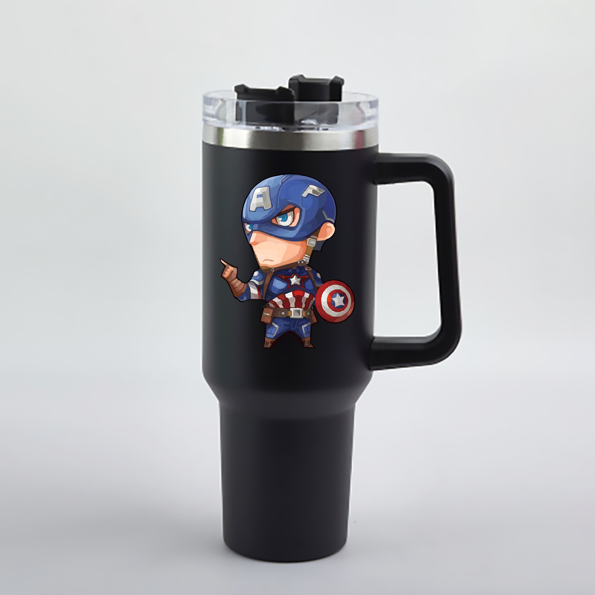 （画像用） アベンジャーズ The Avengers 1200mL車用タンブラー - クリスタルステッカー（プラスチックストロー付き）