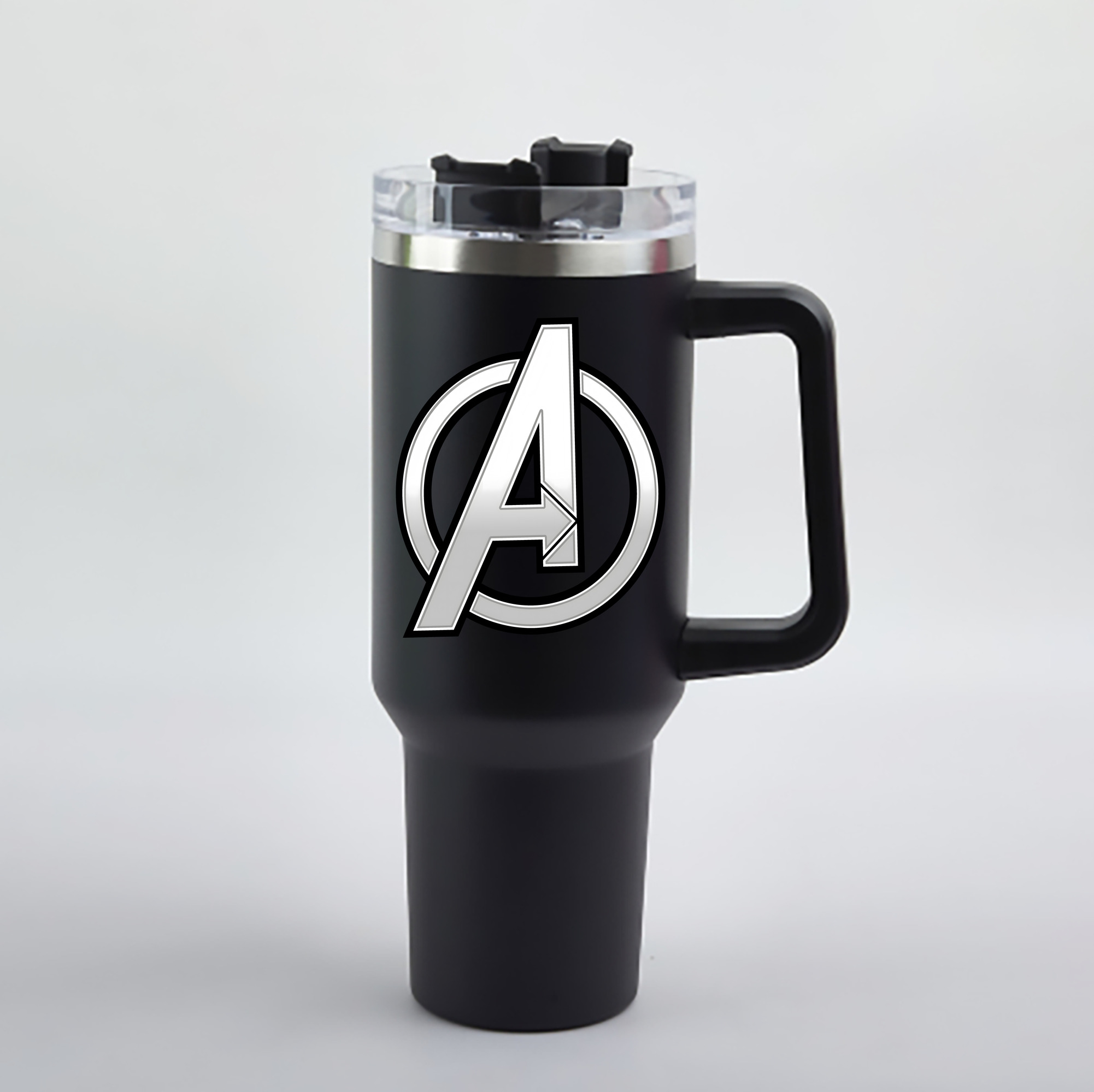 （画像用） アベンジャーズ The Avengers 1200mL車用タンブラー - クリスタルステッカー（プラスチックストロー付き）