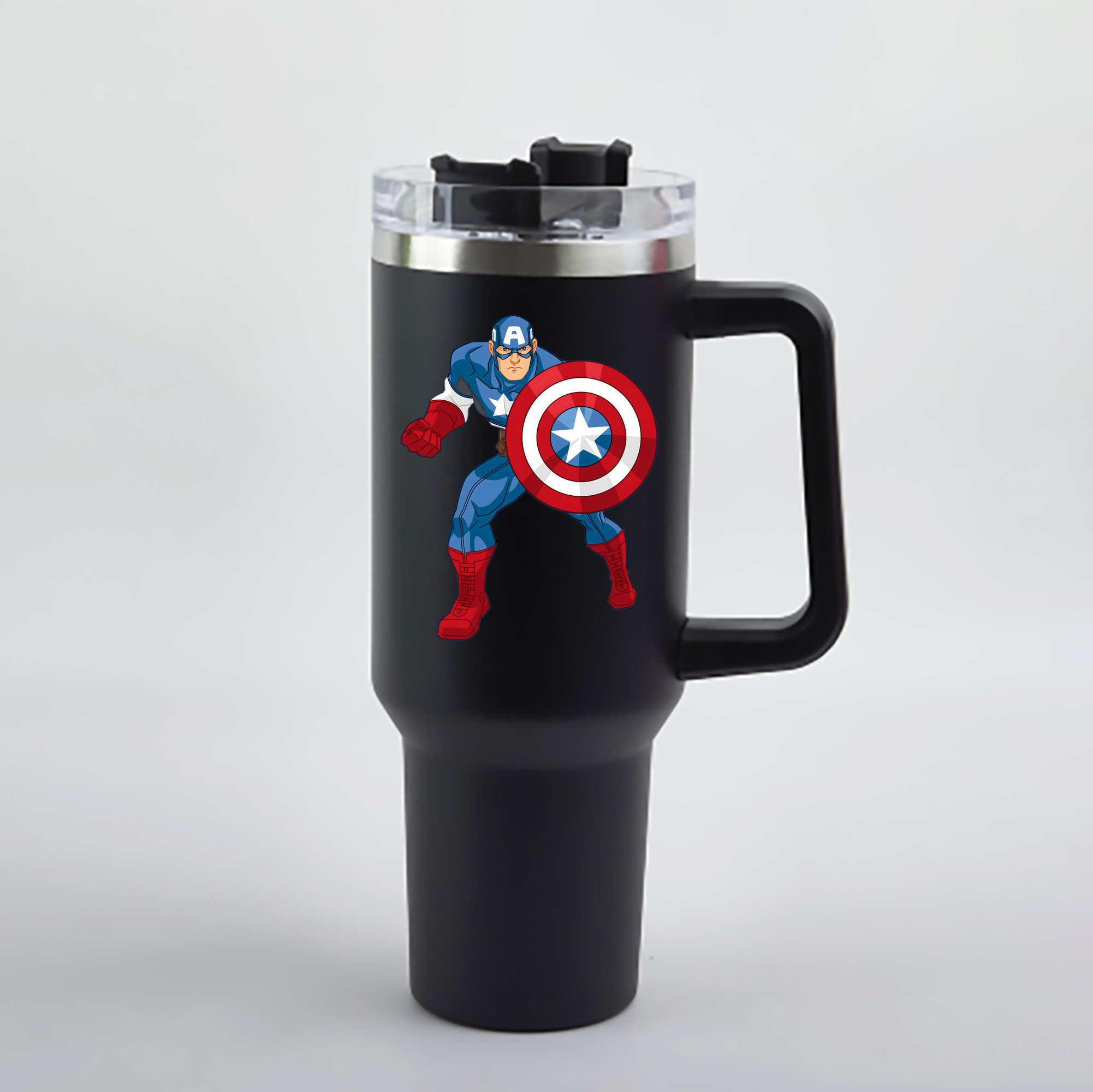 （画像用） アベンジャーズ The Avengers 1200mL車用タンブラー - クリスタルステッカー（プラスチックストロー付き）