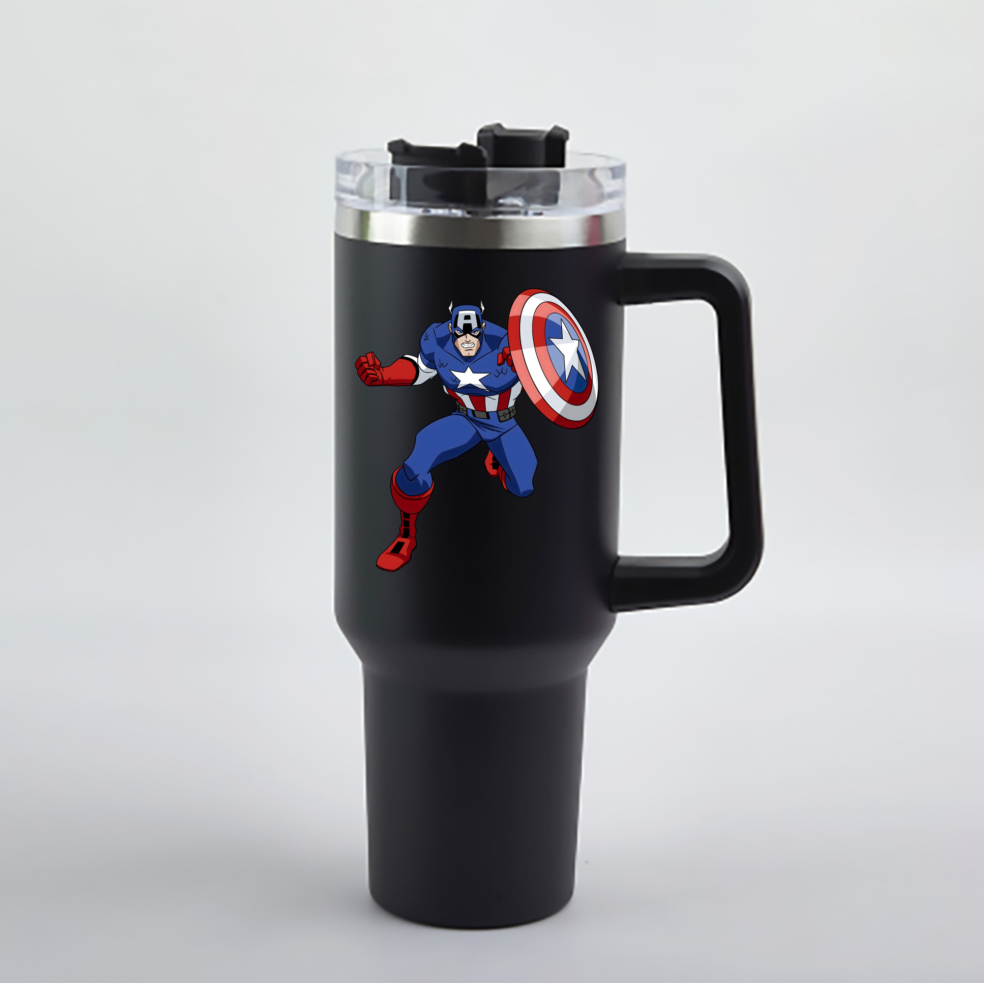 （画像用） アベンジャーズ The Avengers 1200mL車用タンブラー - クリスタルステッカー（プラスチックストロー付き）