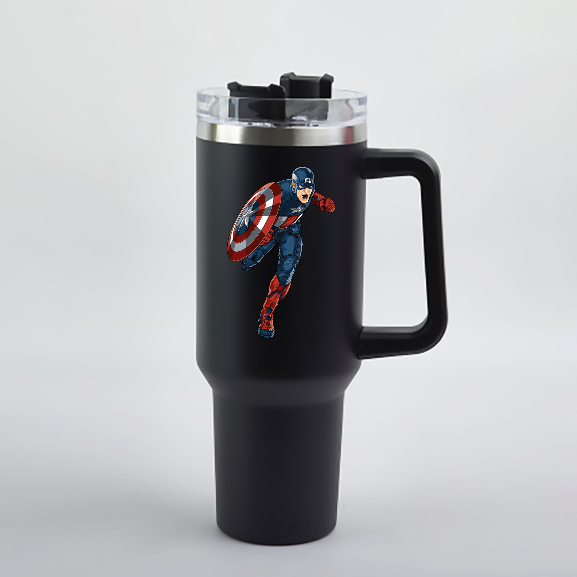 （画像用） アベンジャーズ The Avengers 1200mL車用タンブラー - クリスタルステッカー（プラスチックストロー付き）