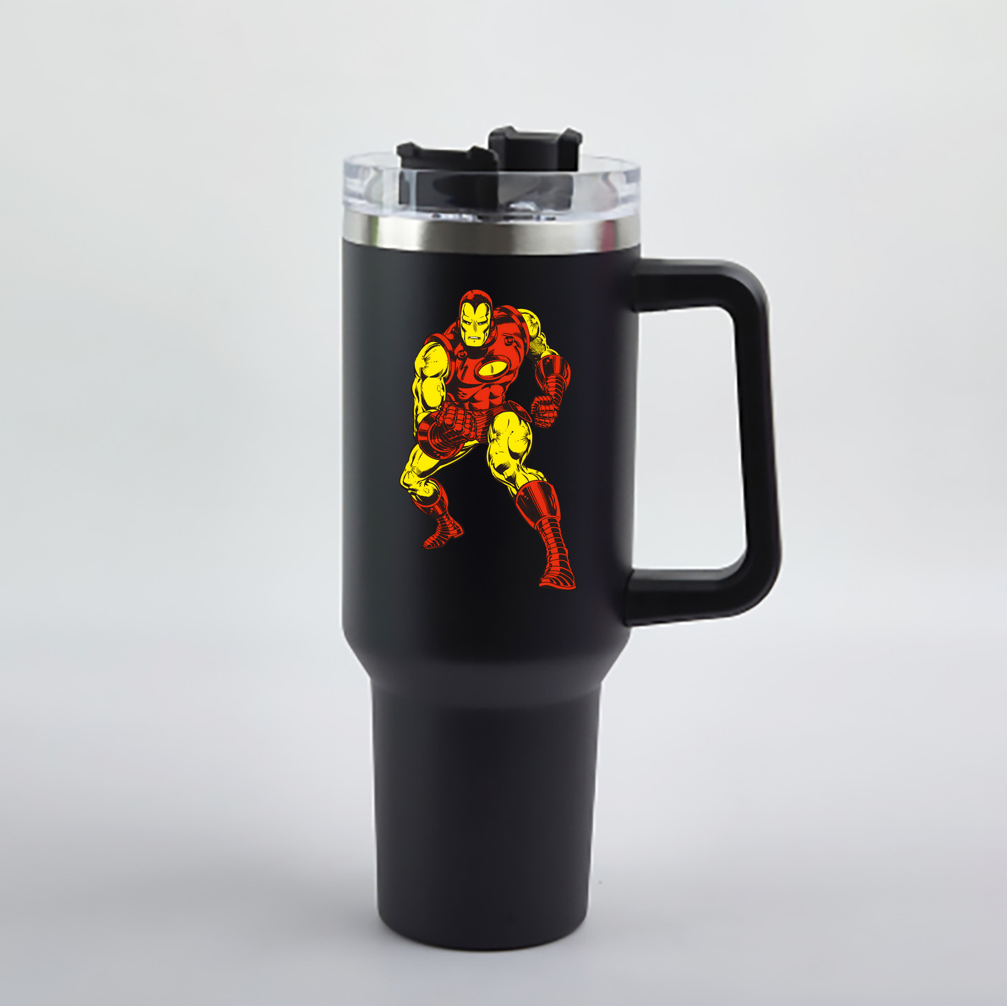 （画像用） アベンジャーズ The Avengers 1200mL車用タンブラー - クリスタルステッカー（プラスチックストロー付き）