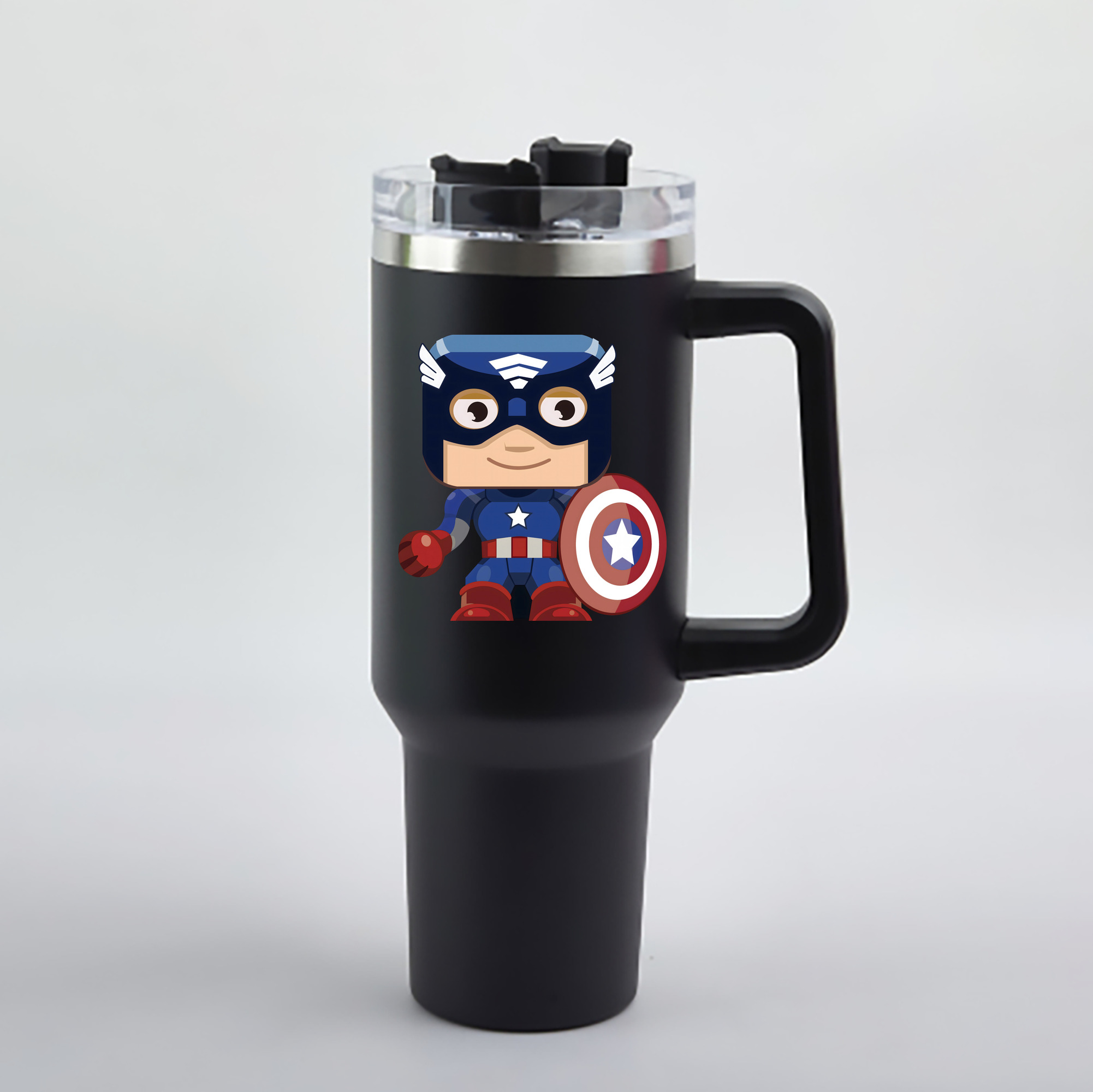 （画像用） アベンジャーズ The Avengers 1200mL車用タンブラー - クリスタルステッカー（プラスチックストロー付き）