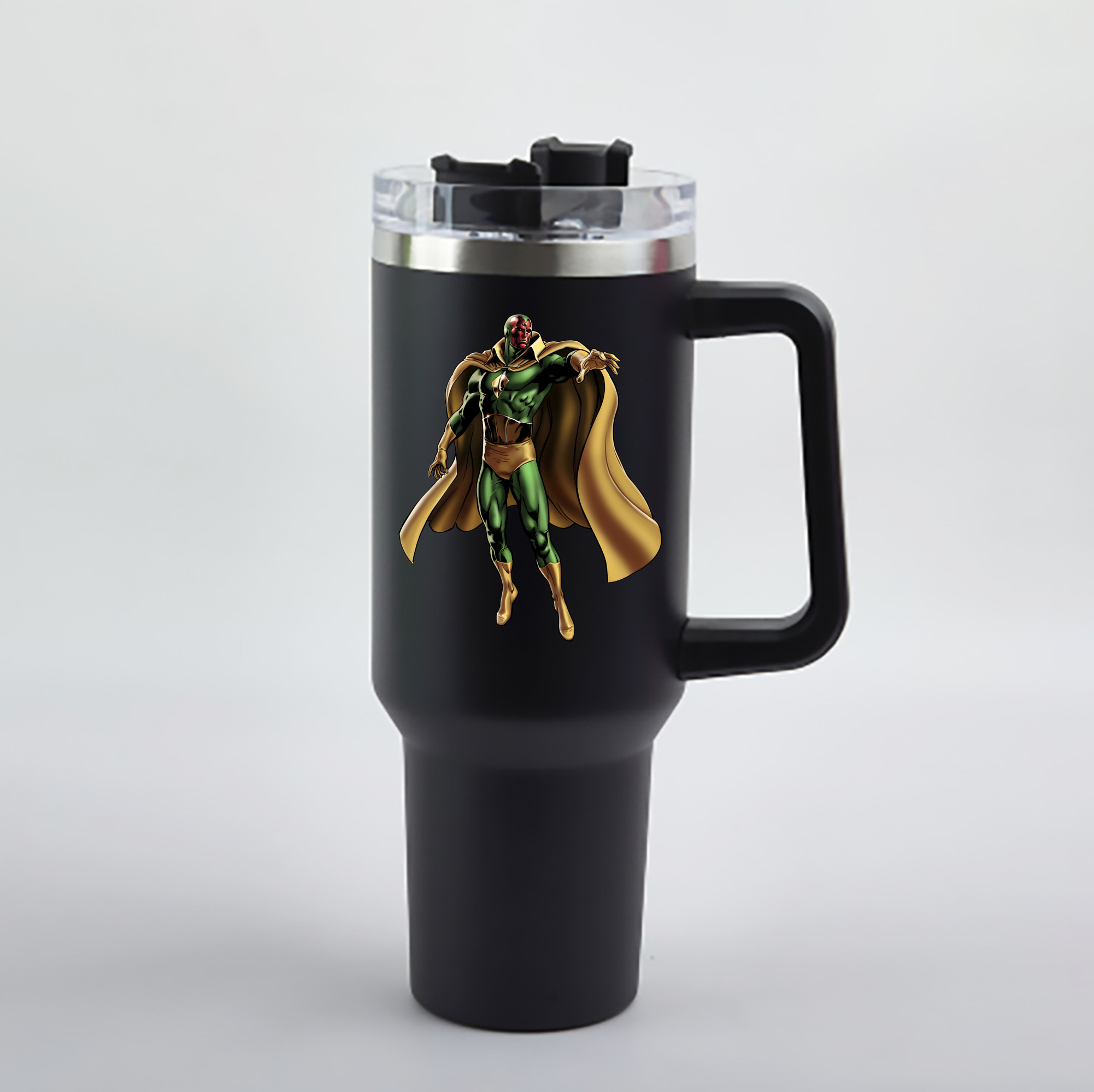（画像用） アベンジャーズ The Avengers 1200mL車用タンブラー - クリスタルステッカー（プラスチックストロー付き）