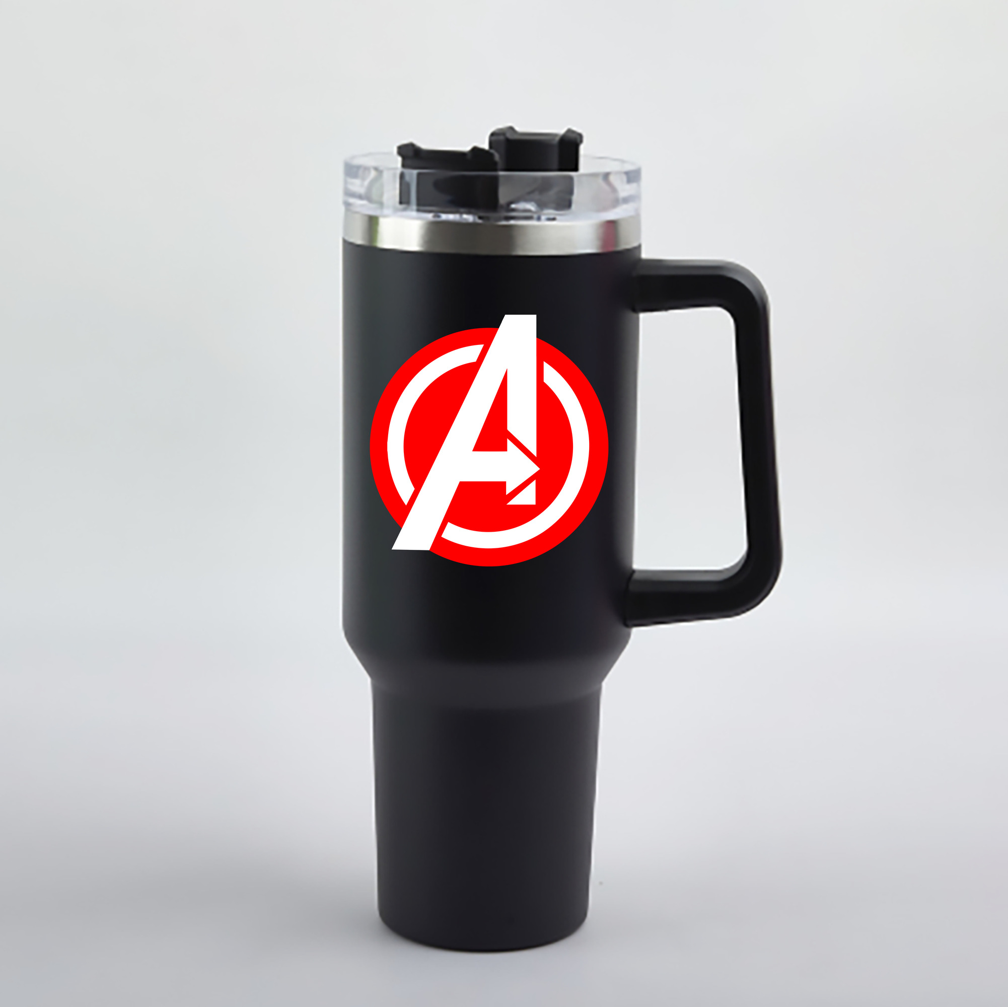 （画像用） アベンジャーズ The Avengers 1200mL車用タンブラー - クリスタルステッカー（プラスチックストロー付き）