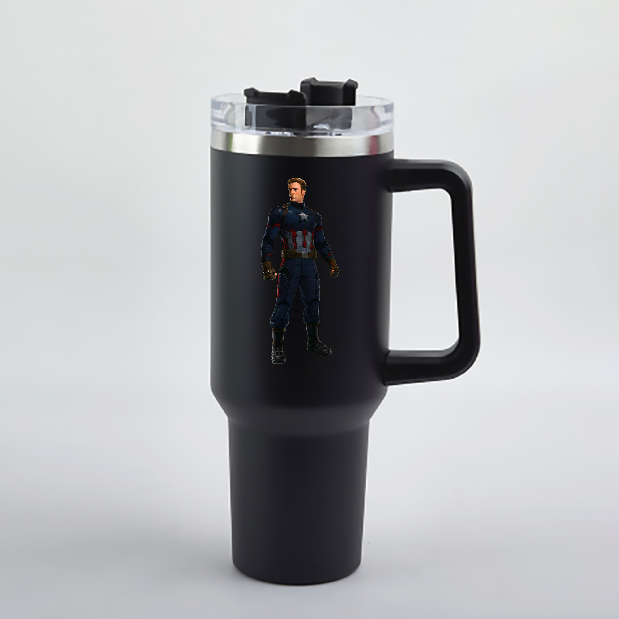 （画像用） アベンジャーズ The Avengers 1200mL車用タンブラー - クリスタルステッカー（プラスチックストロー付き）