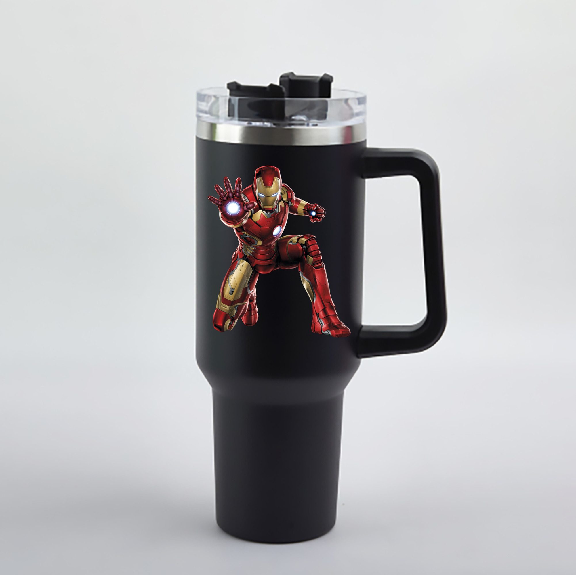（画像用） アベンジャーズ The Avengers 1200mL車用タンブラー - クリスタルステッカー（プラスチックストロー付き）