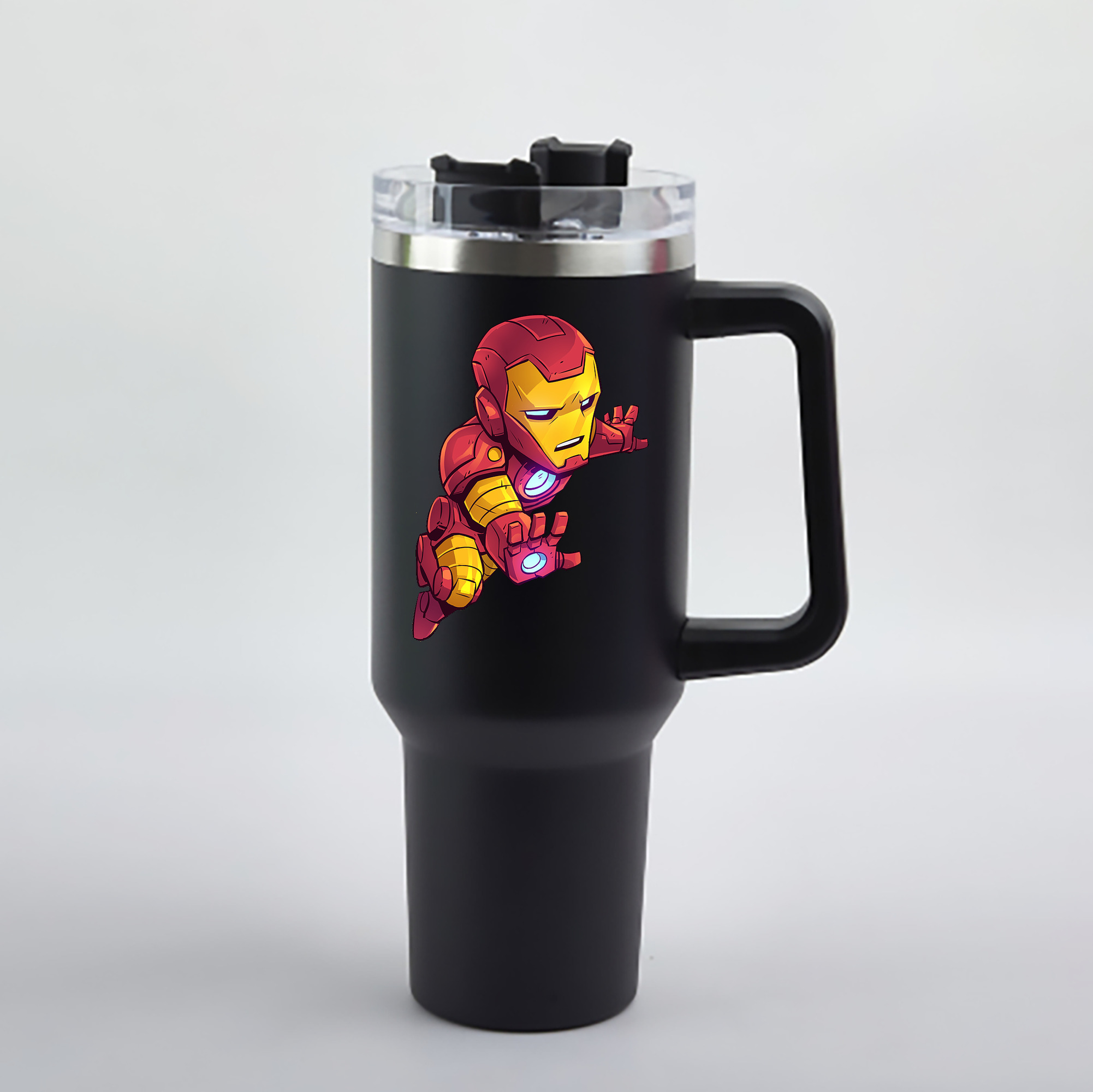 （画像用） アベンジャーズ The Avengers 1200mL車用タンブラー - クリスタルステッカー（プラスチックストロー付き）
