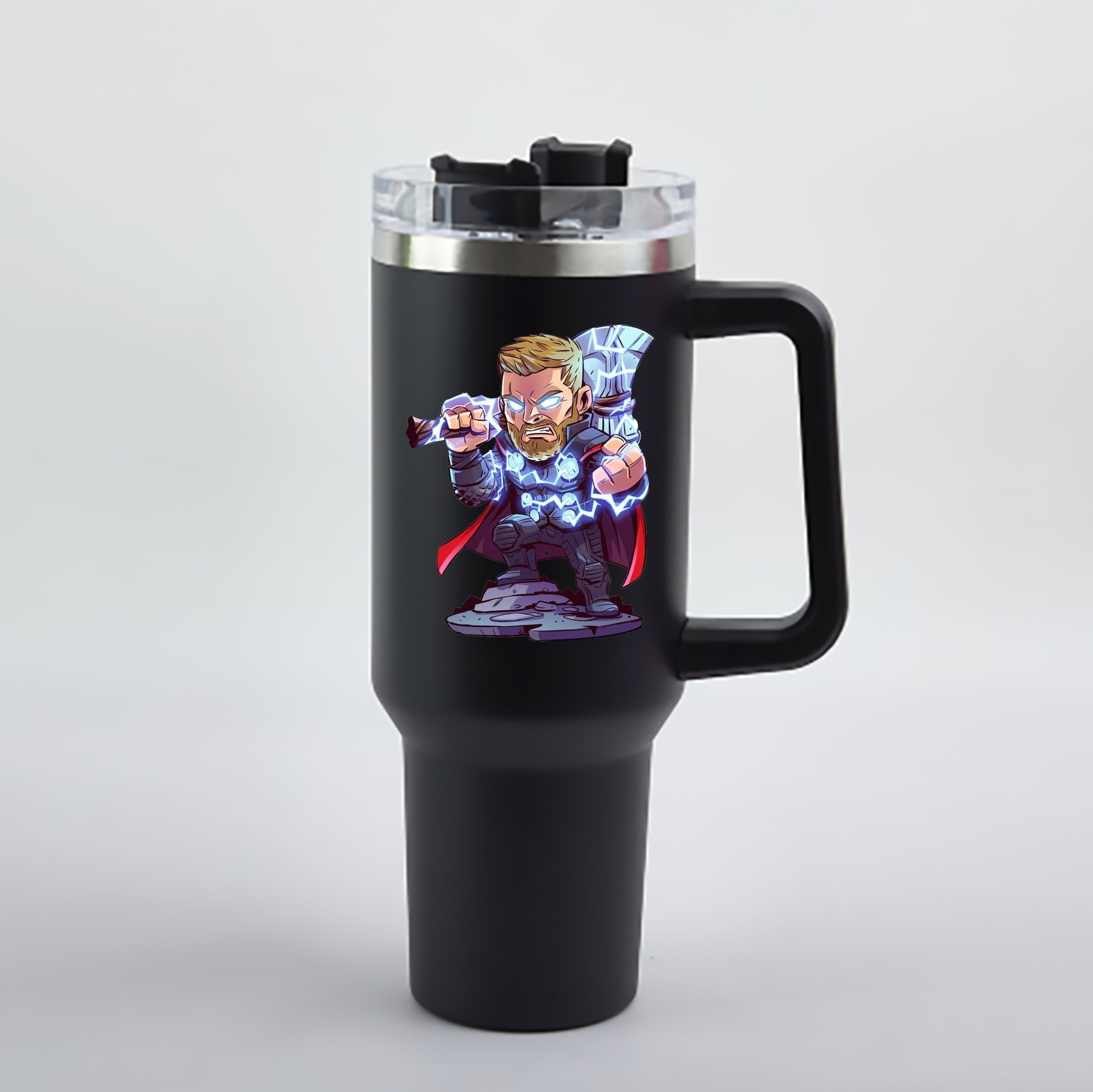 （画像用） アベンジャーズ The Avengers 1200mL車用タンブラー - クリスタルステッカー（プラスチックストロー付き）