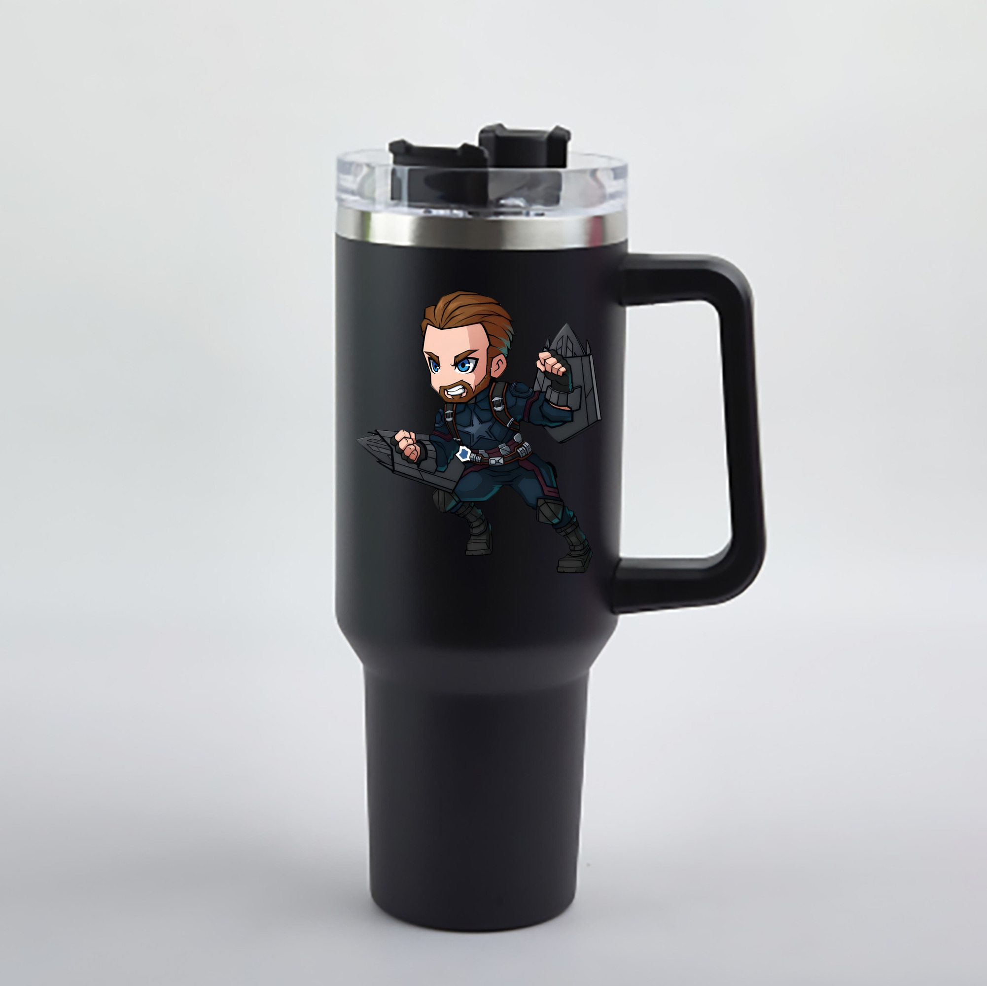 （画像用） アベンジャーズ The Avengers 1200mL車用タンブラー - クリスタルステッカー（プラスチックストロー付き）