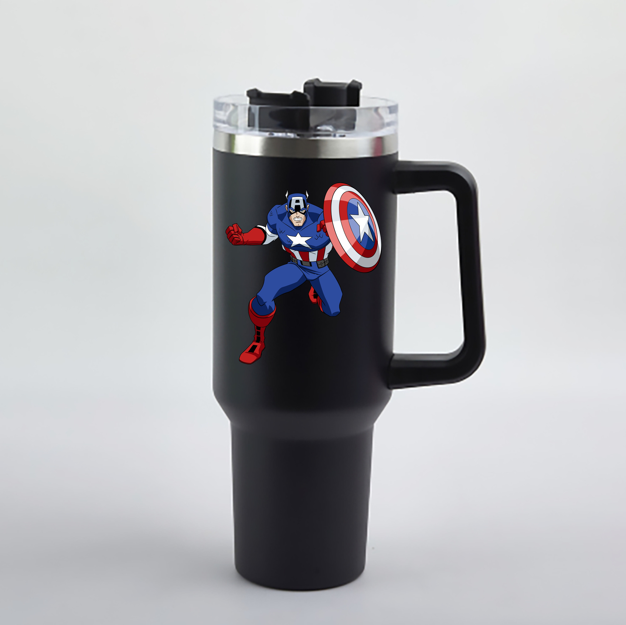 （画像用） アベンジャーズ The Avengers 1200mL車用タンブラー - クリスタルステッカー（プラスチックストロー付き）