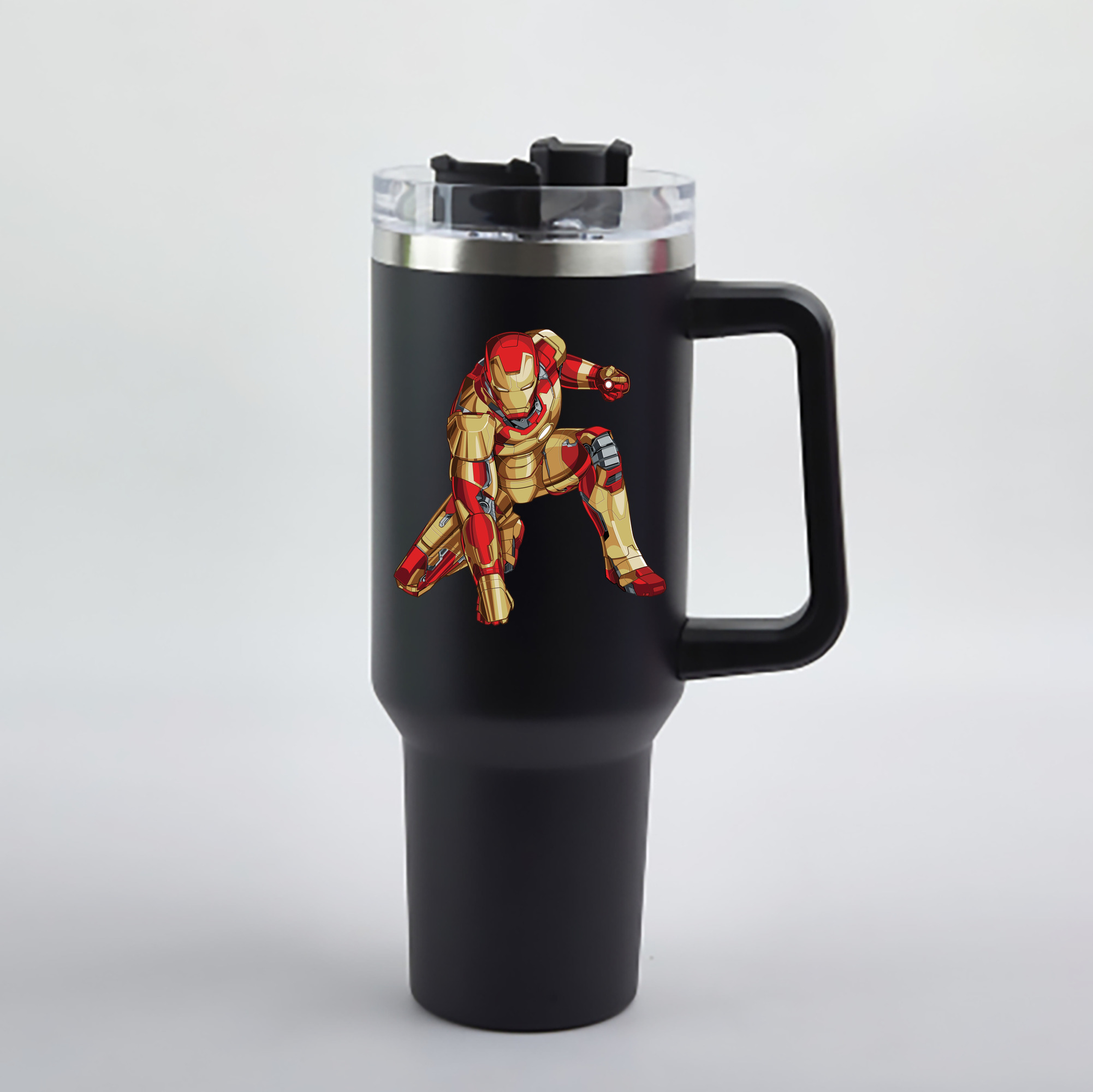 （画像用） アベンジャーズ The Avengers 1200mL車用タンブラー - クリスタルステッカー（プラスチックストロー付き）