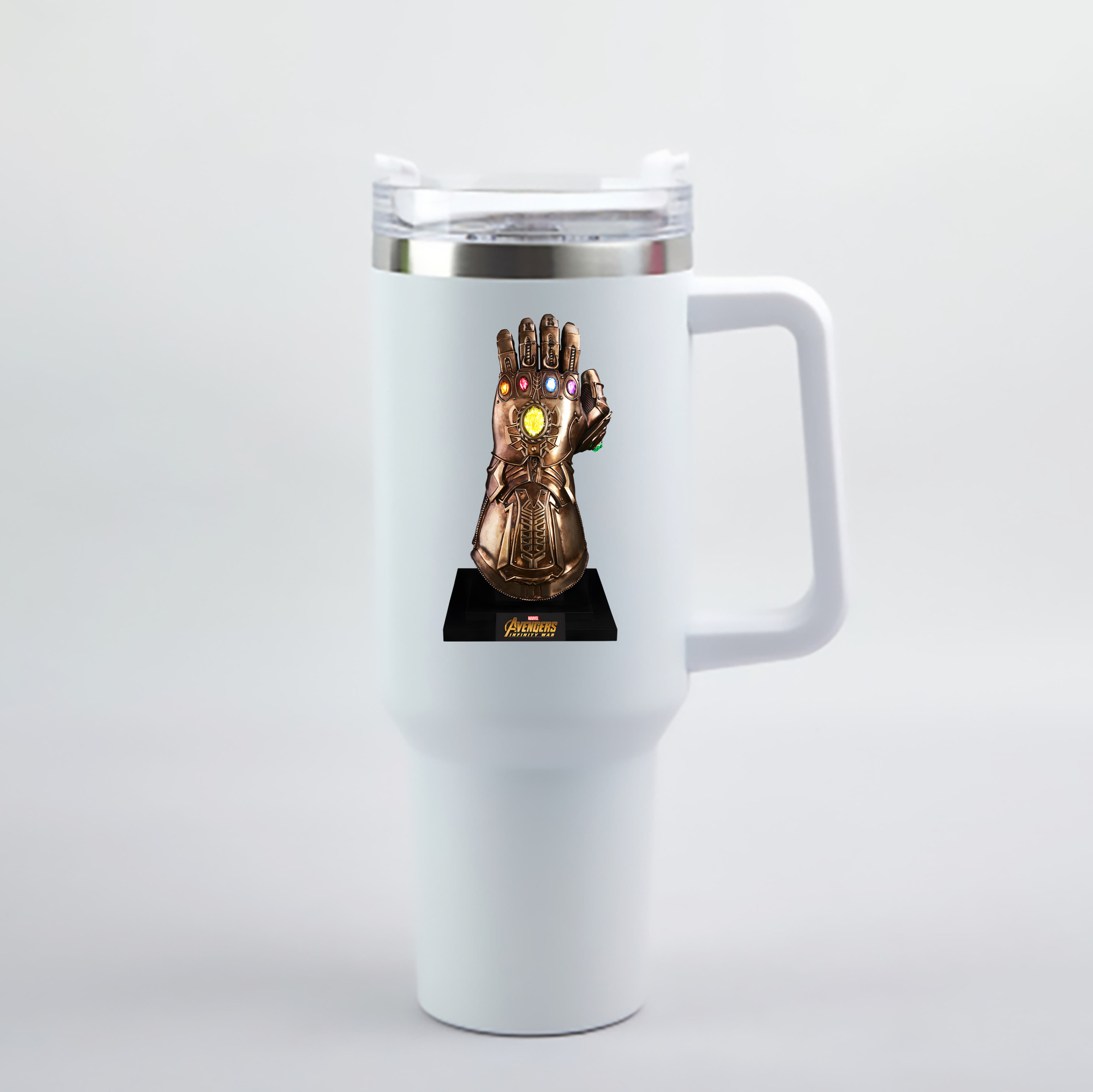 （画像用） アベンジャーズ The Avengers 1200mL車用タンブラー - クリスタルステッカー（プラスチックストロー付き）