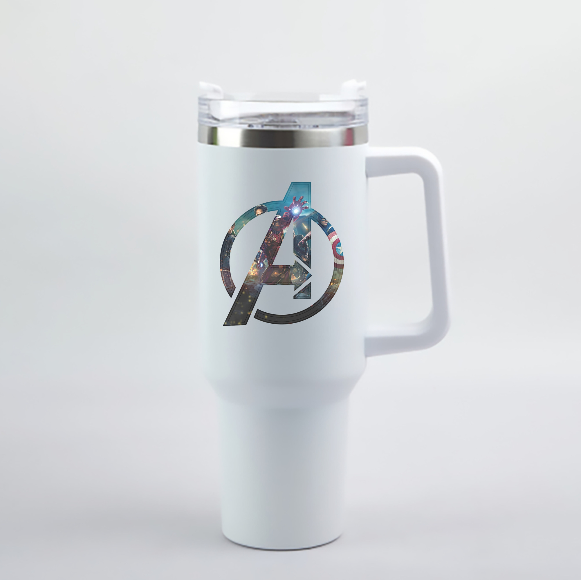 （画像用） アベンジャーズ The Avengers 1200mL車用タンブラー - クリスタルステッカー（プラスチックストロー付き）