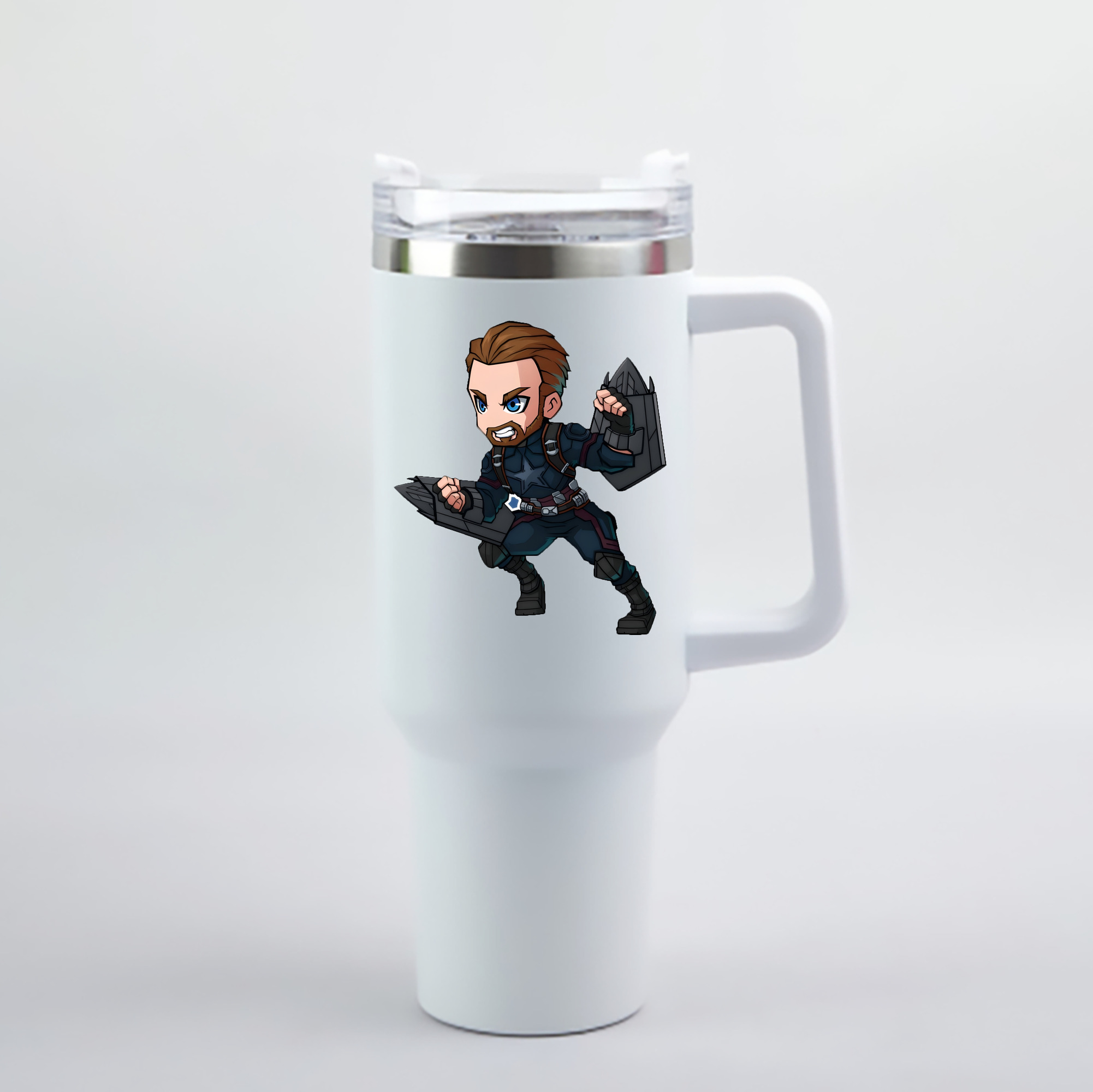 （画像用） アベンジャーズ The Avengers 1200mL車用タンブラー - クリスタルステッカー（プラスチックストロー付き）