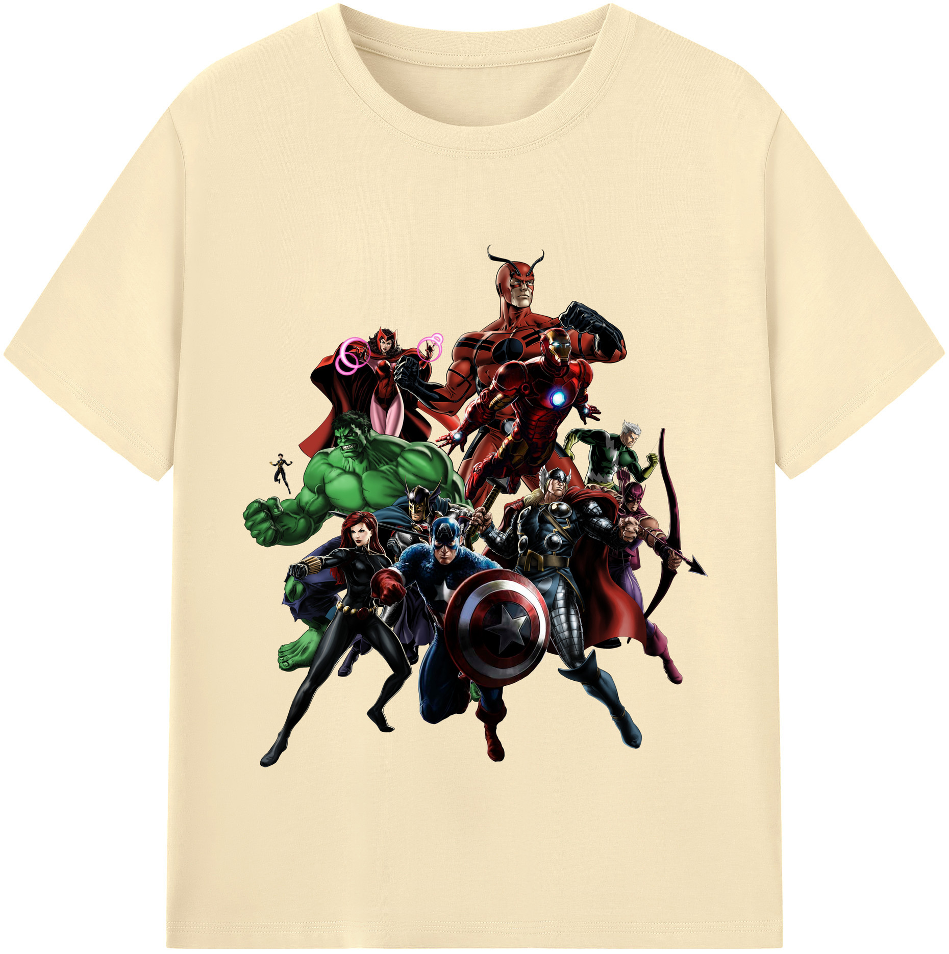 （画像用） アベンジャーズ The Avengers 綿100％半袖Tシャツ（フロントプリント）