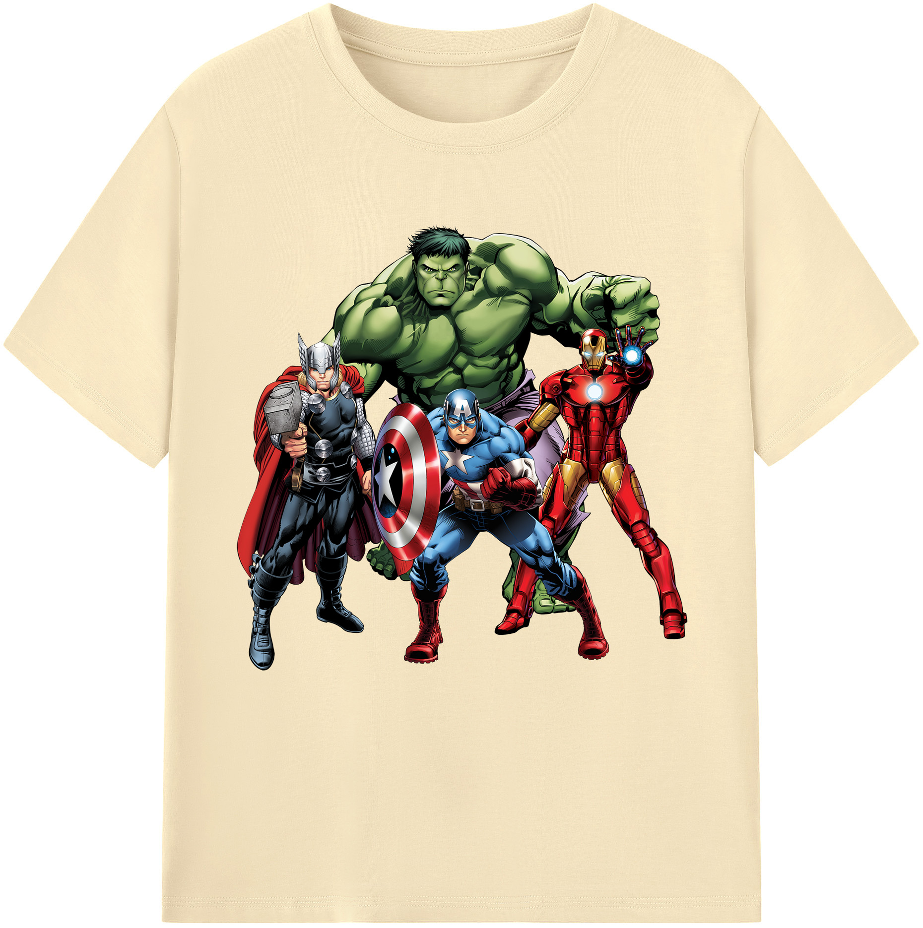 （画像用） アベンジャーズ The Avengers 綿100％半袖Tシャツ（フロントプリント）