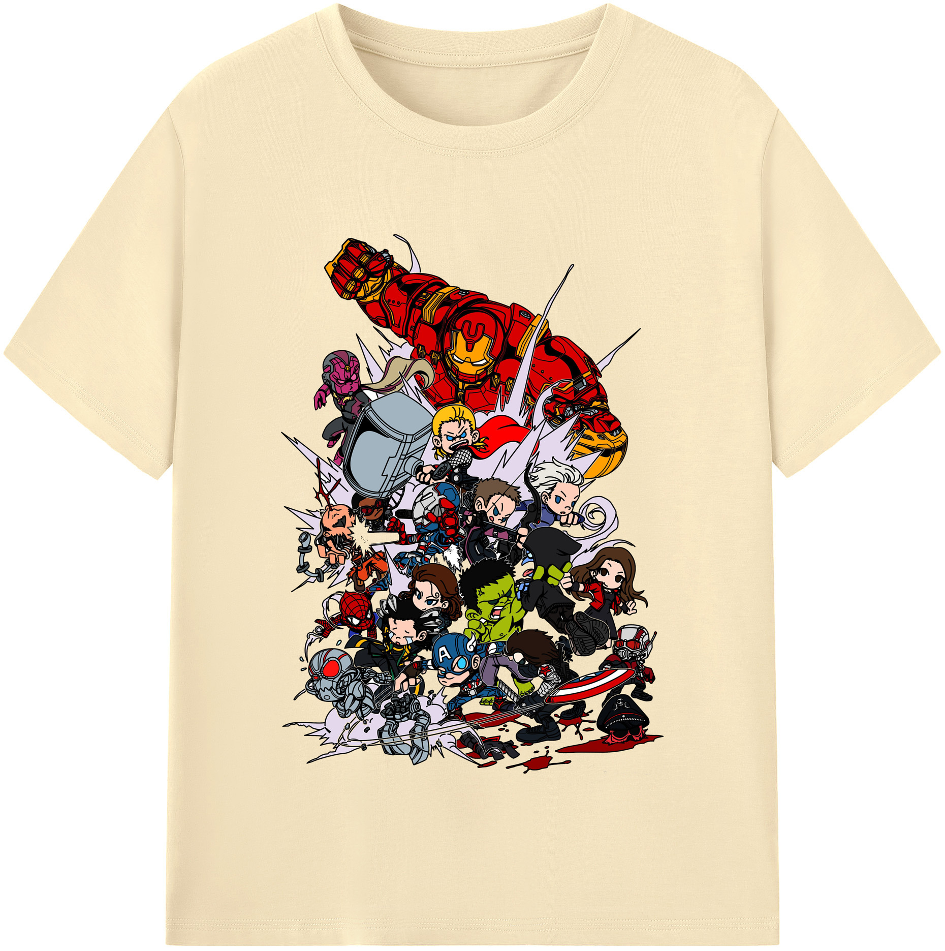 （画像用） アベンジャーズ The Avengers 綿100％半袖Tシャツ（フロントプリント）